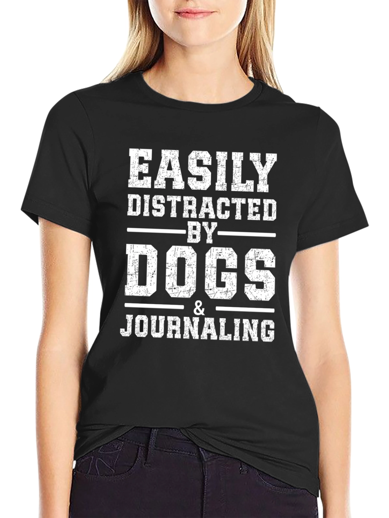 Easily Distracted by Dogs & Journaling T-Shirt