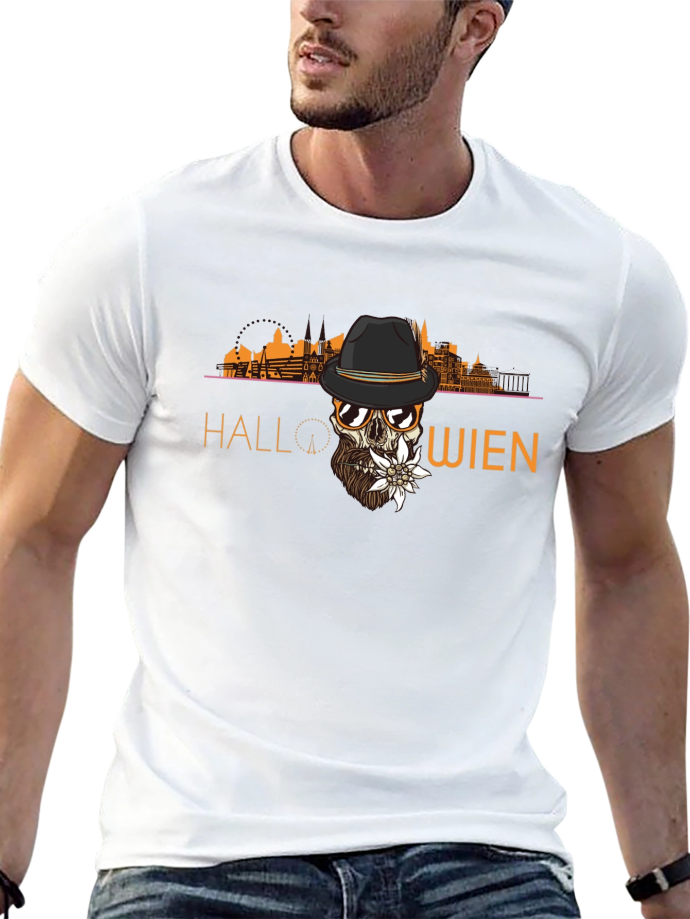 Halloween Wien Skull T-Shirt - Unique Austrian Design