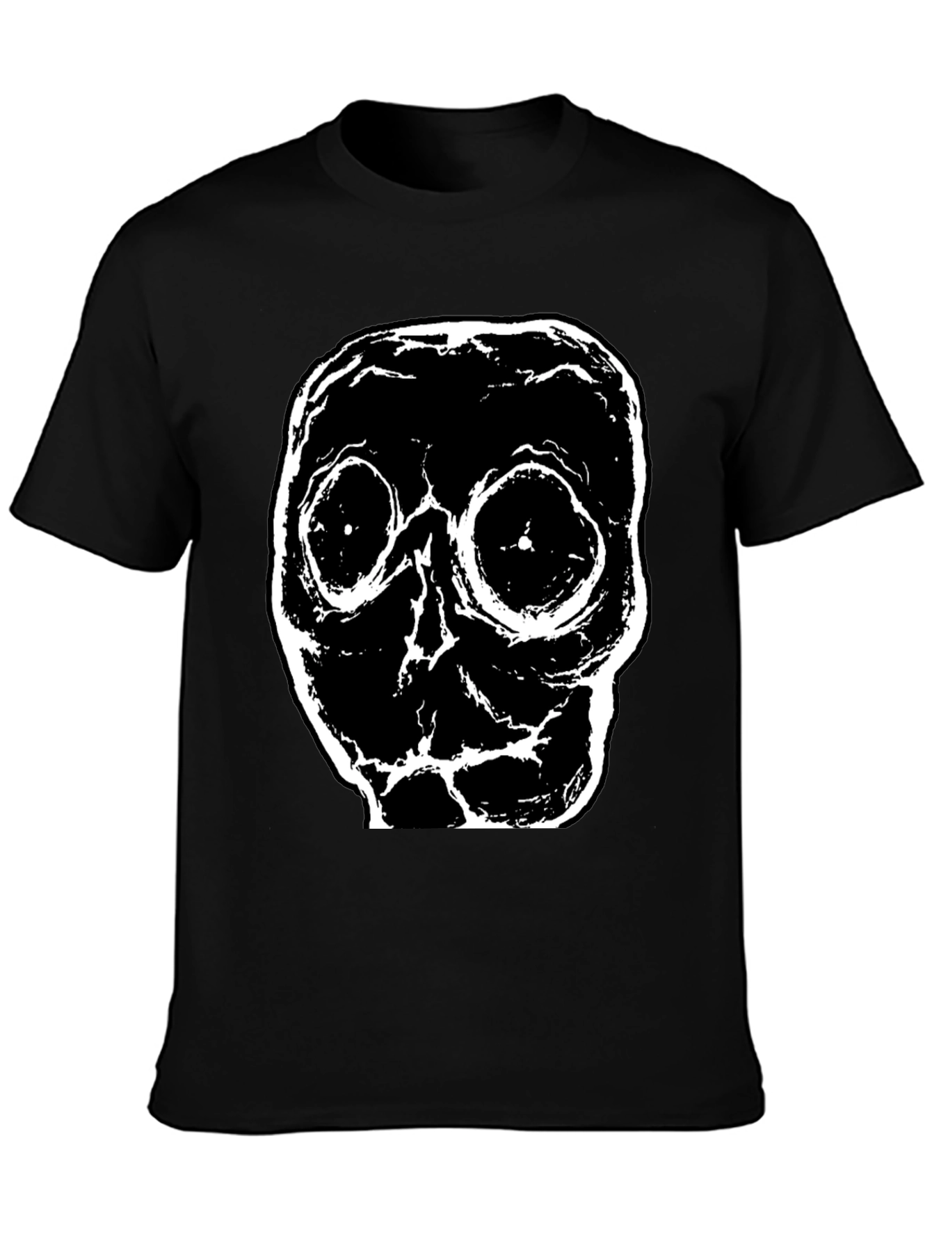 Creepy Skull Graphic Black T-Shirt