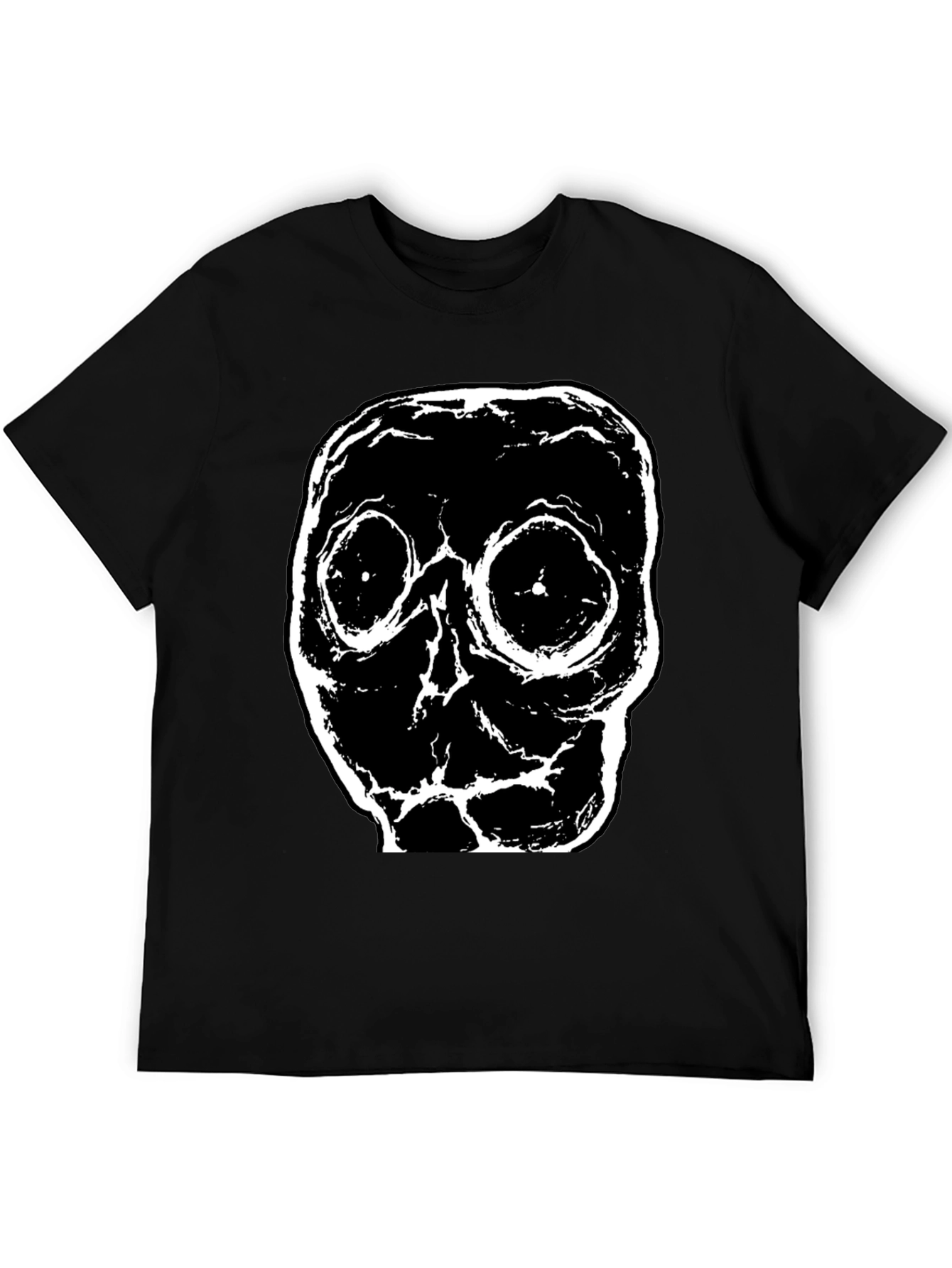 Creepy Skull Graphic Black T-Shirt
