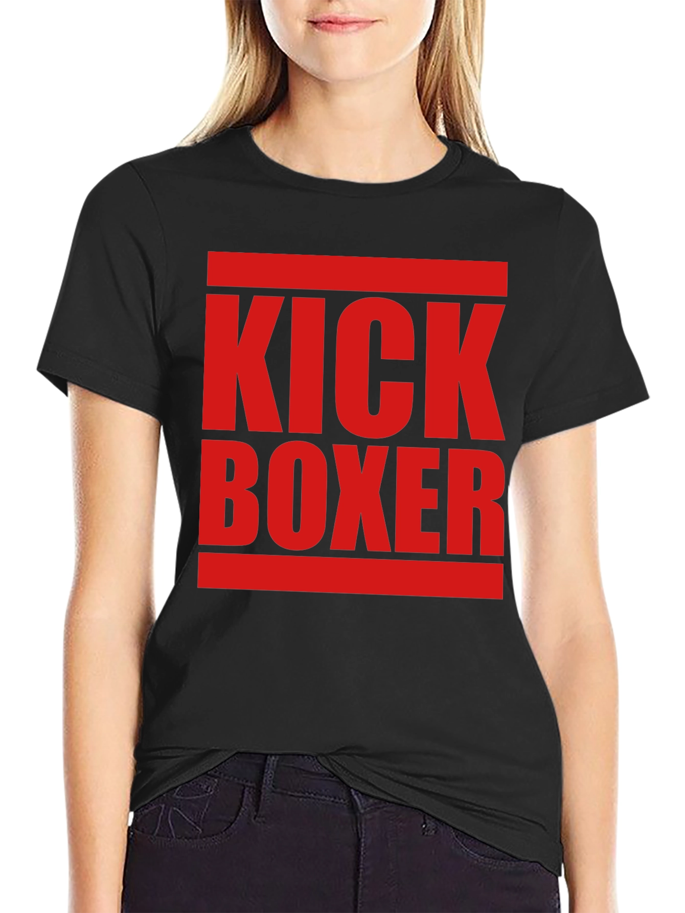 Kick Boxer Graphic Tee - Bold Red Print
