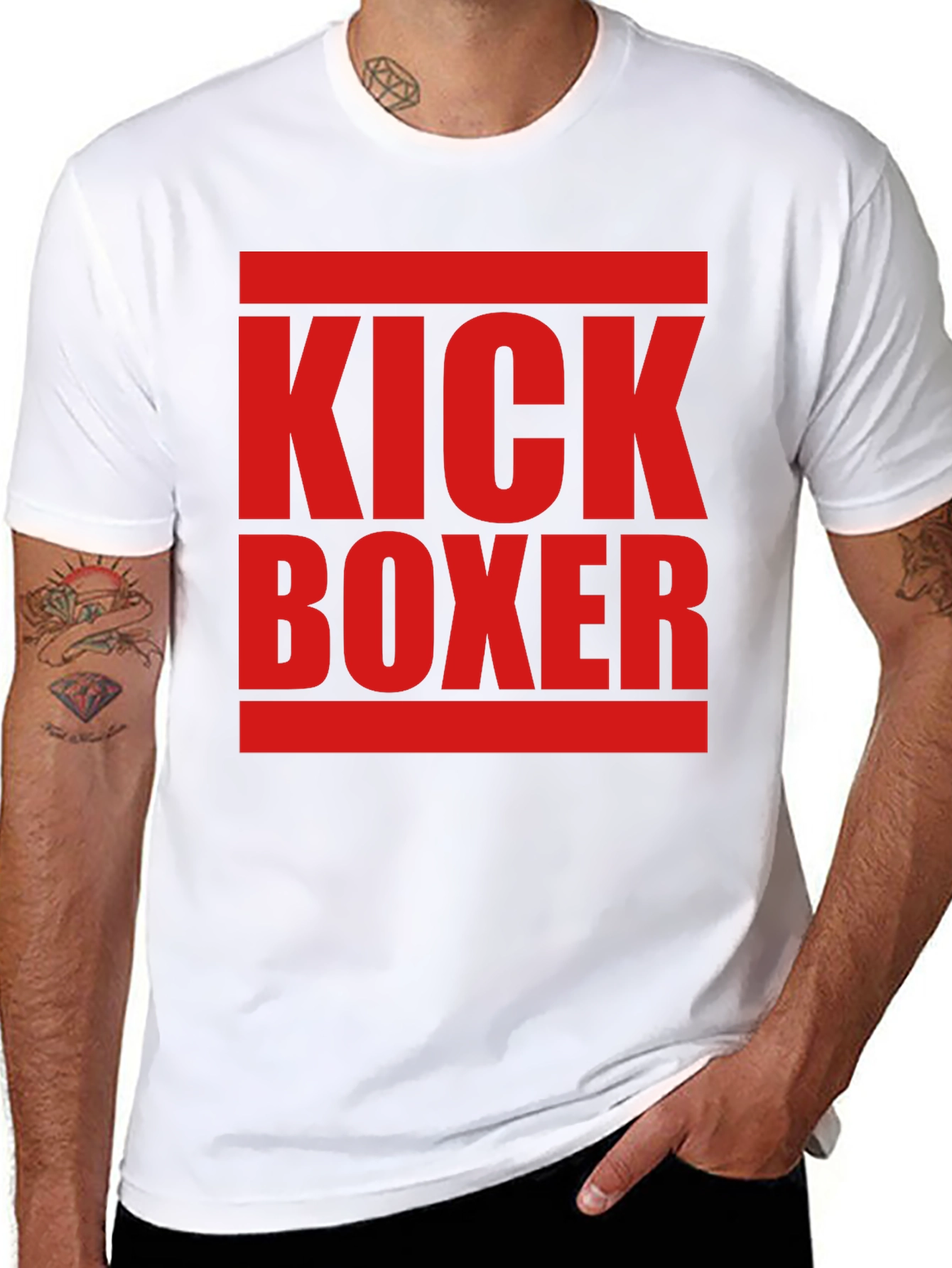 Kick Boxer Graphic Tee - Bold Red Print