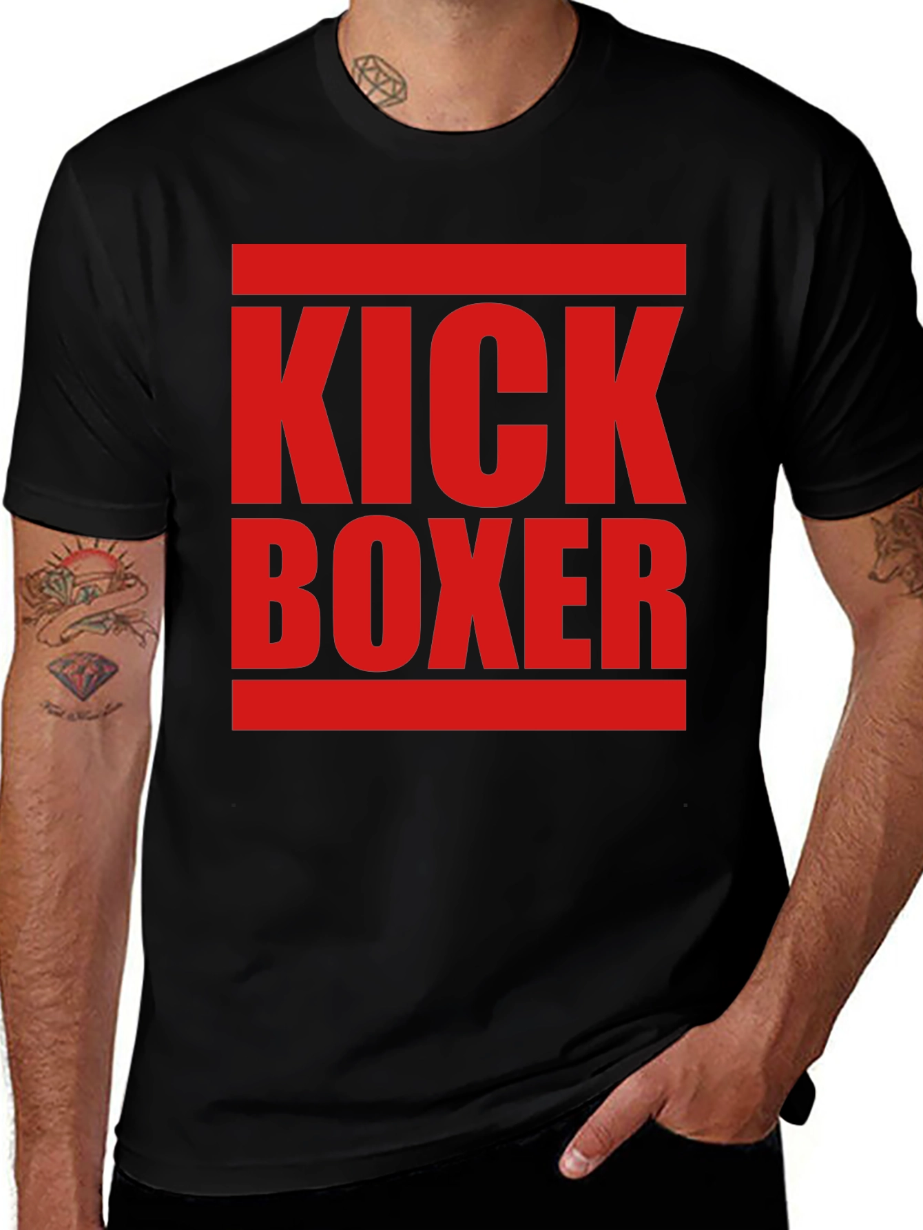 Kick Boxer Graphic Tee - Bold Red Print