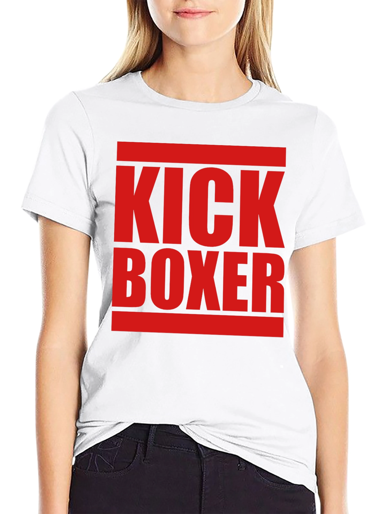 Kick Boxer Graphic Tee - Bold Red Print