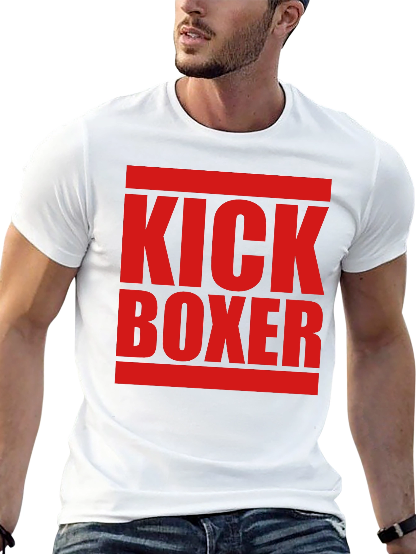 Kick Boxer Graphic Tee - Bold Red Print