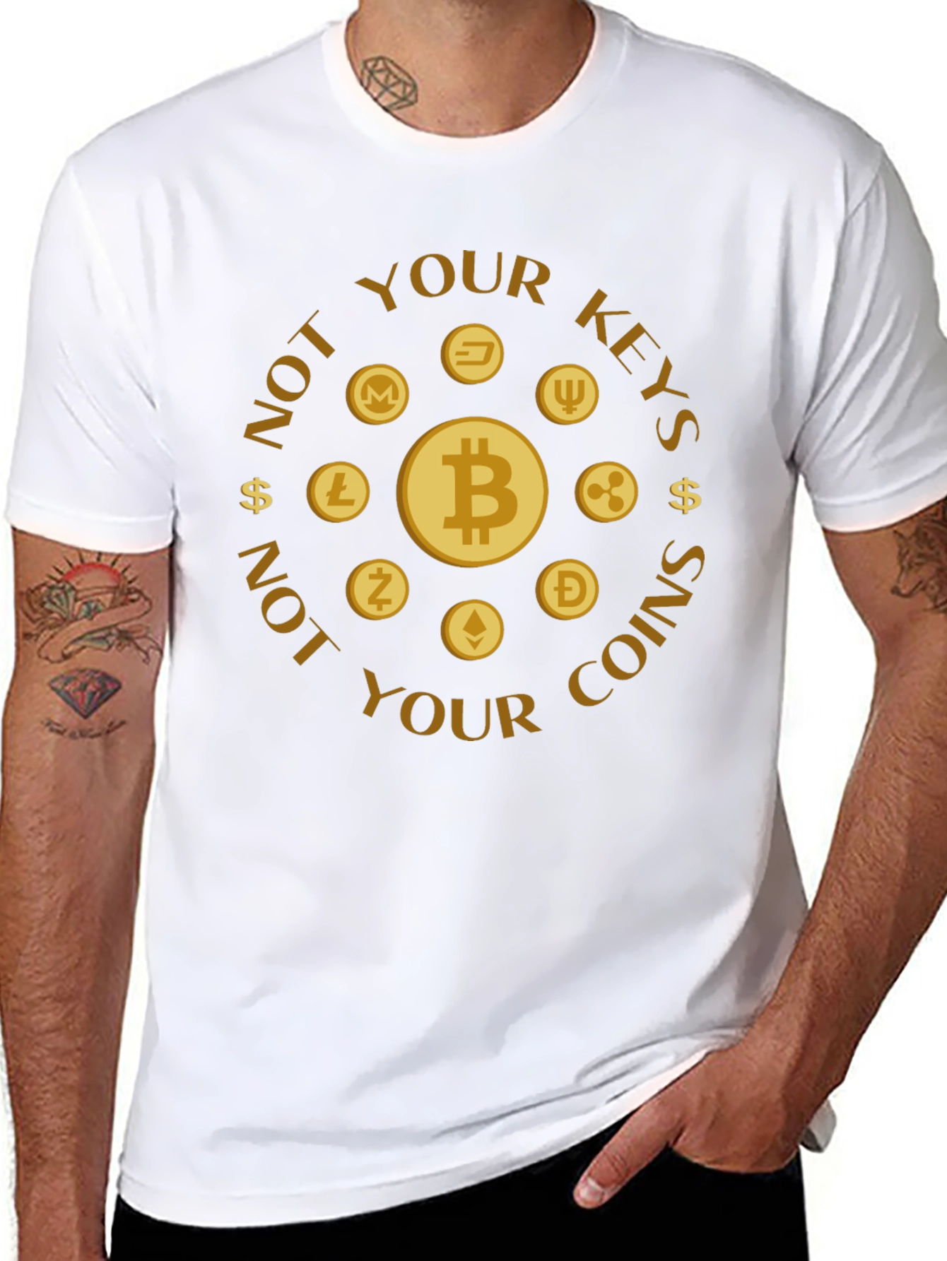 Crypto Coins T-Shirt: Not Your Keys Not Your Coins