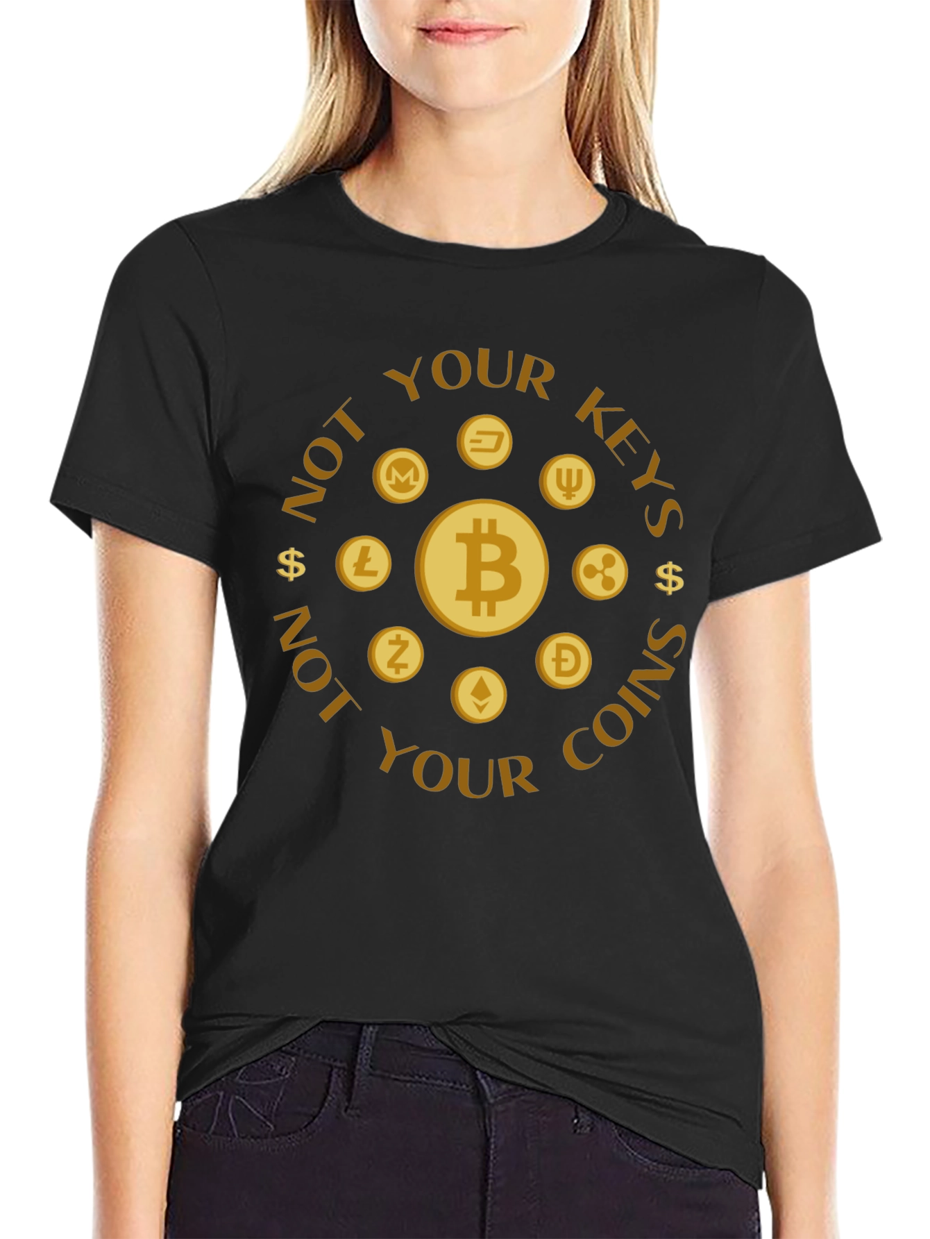 Crypto Coins T-Shirt: Not Your Keys Not Your Coins