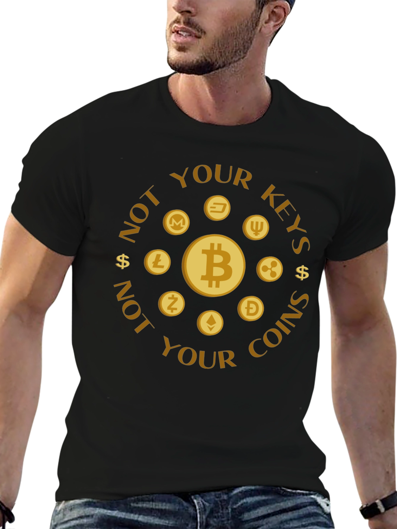 Crypto Coins T-Shirt: Not Your Keys Not Your Coins
