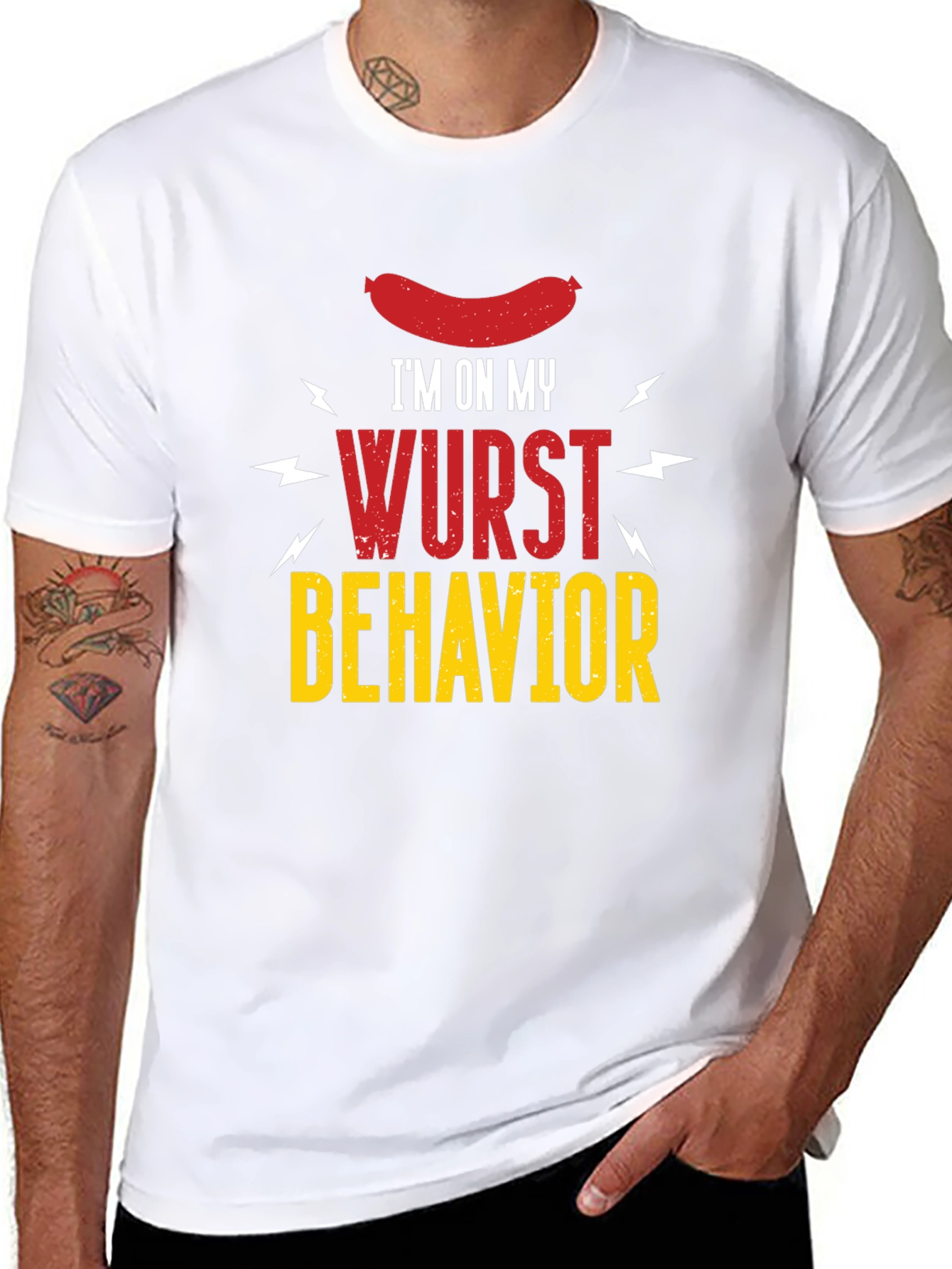 Wurst Behavior Graphic T-Shirt - Funny Sausage Tee