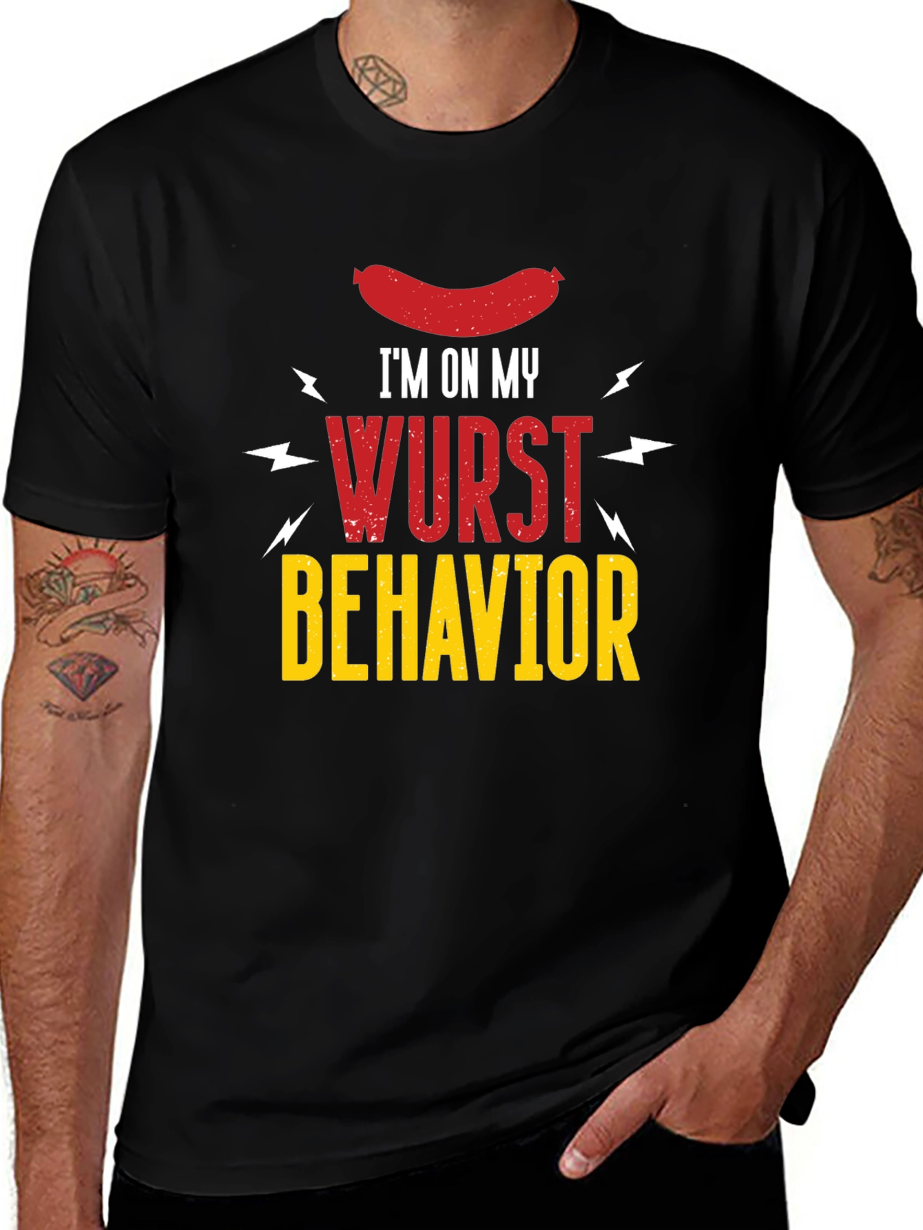 Wurst Behavior Graphic T-Shirt - Funny Sausage Tee