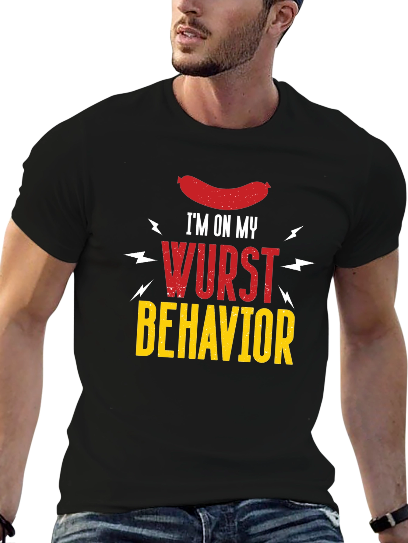Wurst Behavior Graphic T-Shirt - Funny Sausage Tee