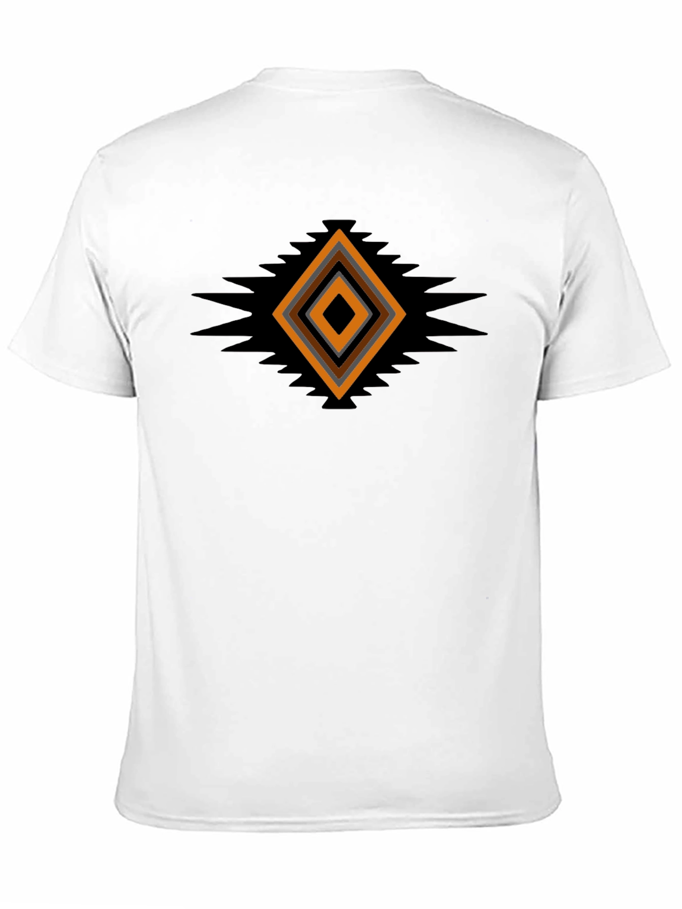 Geometric Aztec Diamond Print Black T-Shirt