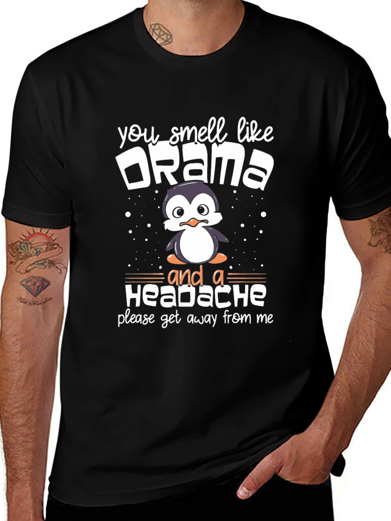 Drama Penguin T-Shirt Funny Sarcastic