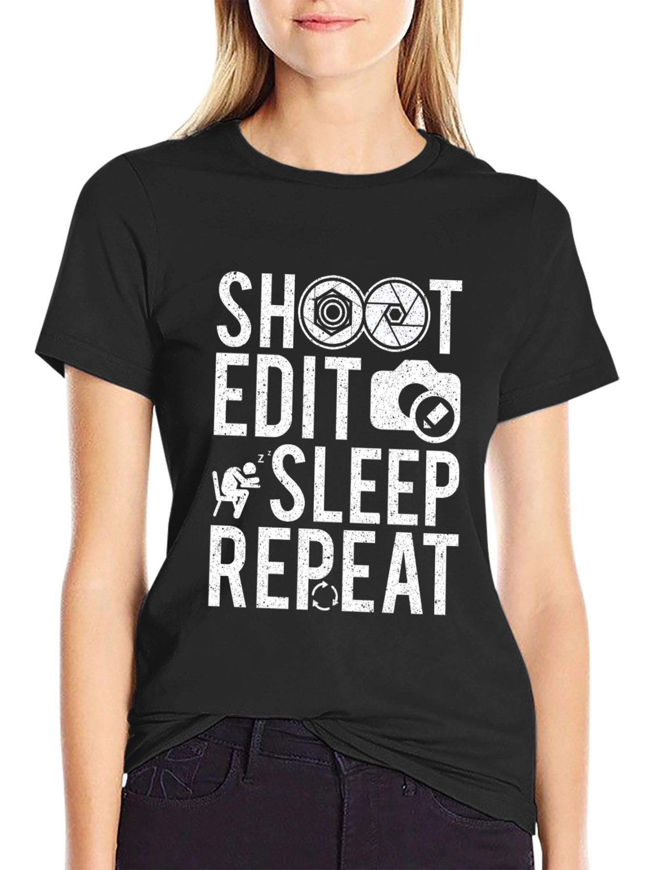 Photographers Life T-Shirt - Shoot Edit Sleep Repeat