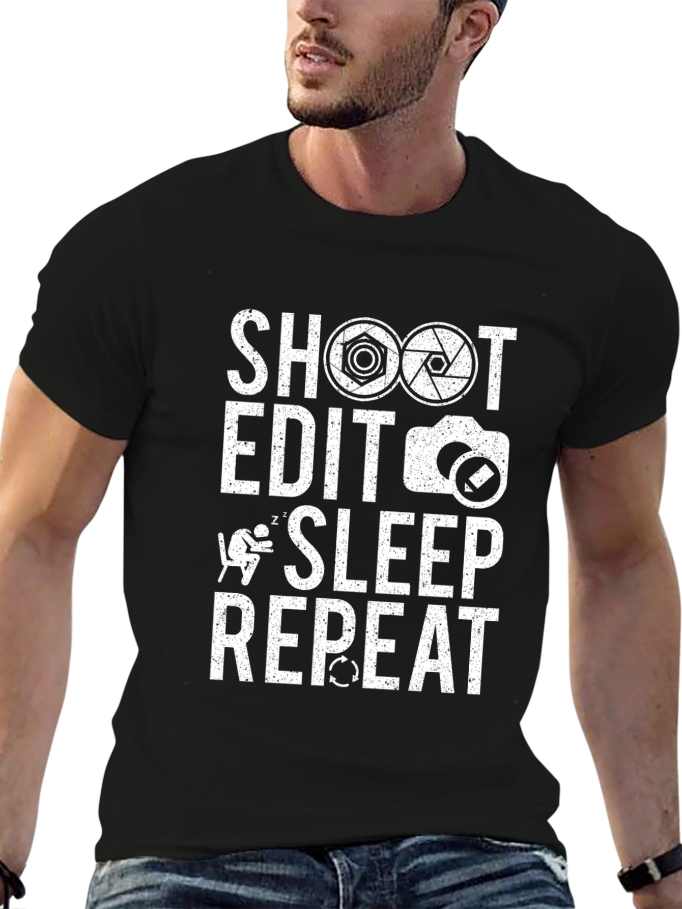 Photographers Life T-Shirt - Shoot Edit Sleep Repeat