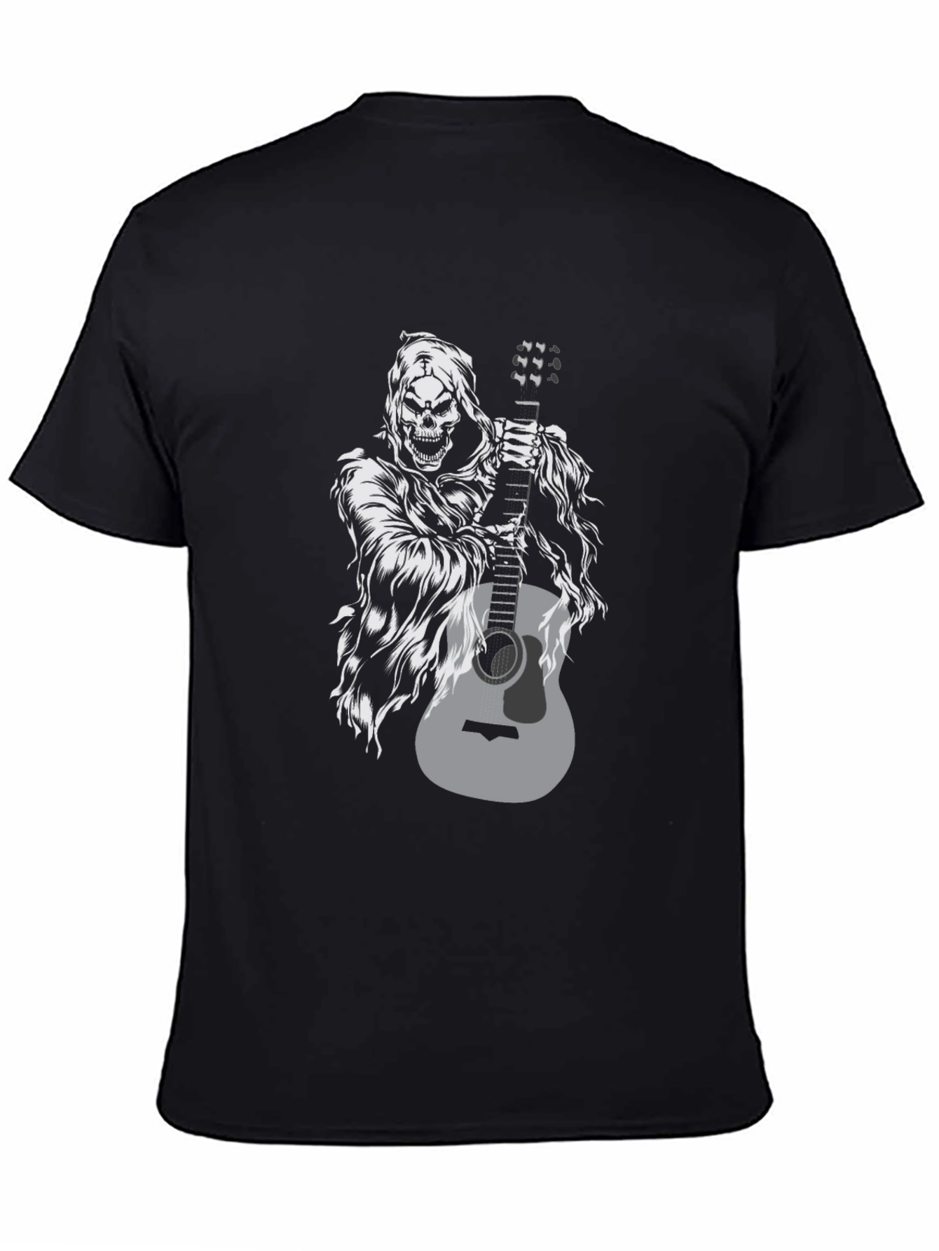 Grim Reaper Guitar Black Graphic Tee