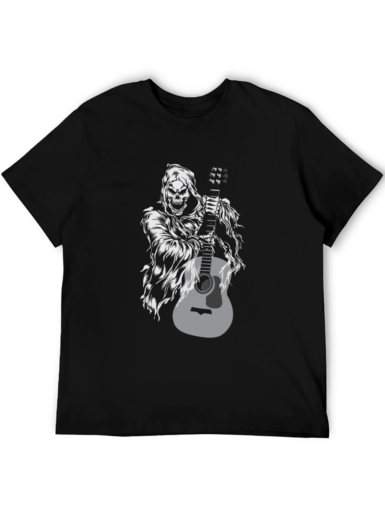 Grim Reaper Guitar Black Graphic Tee
