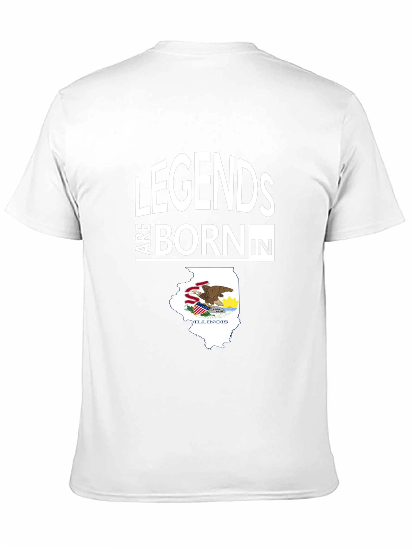Legends Born in Illinois Black T-Shirt