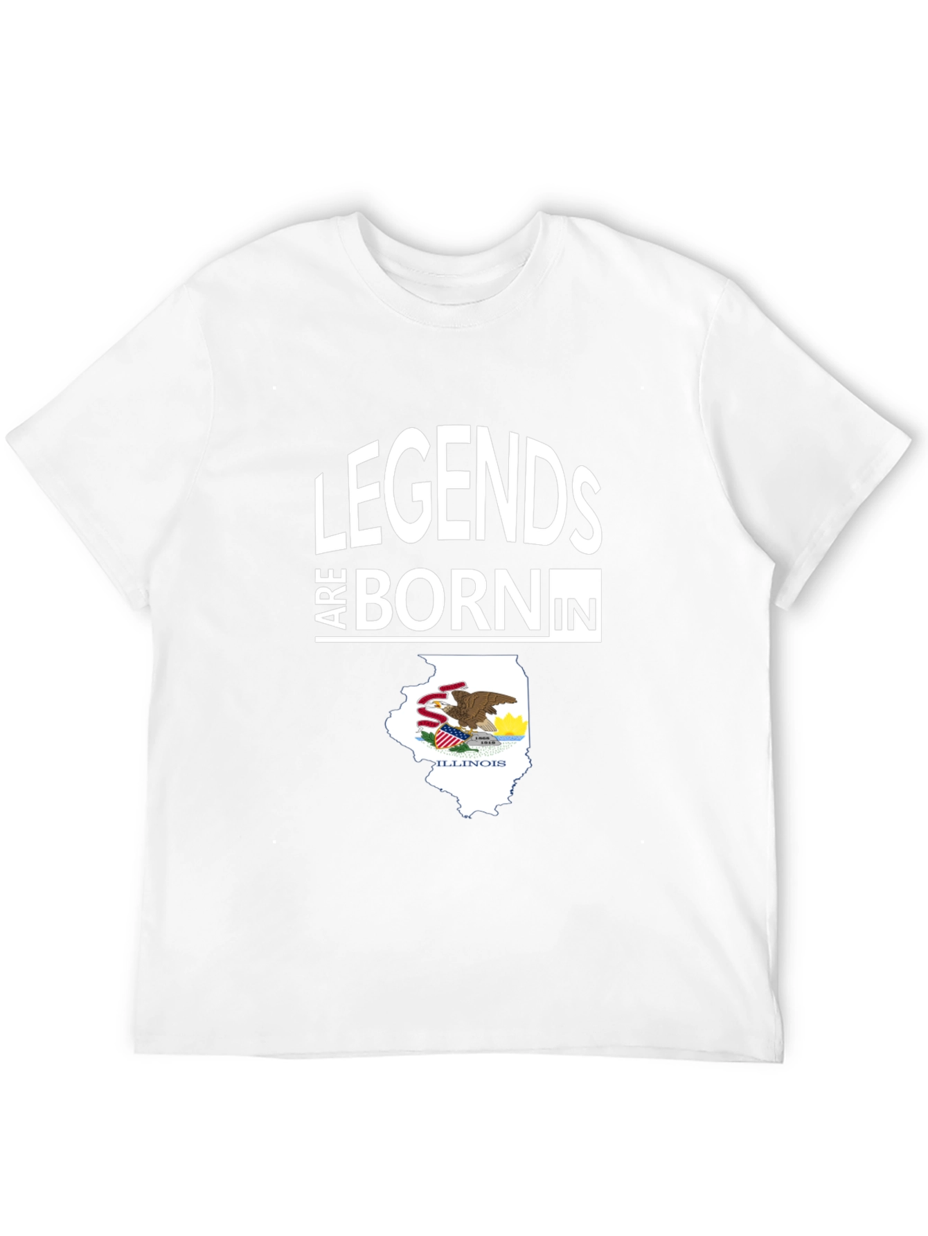 Legends Born in Illinois Black T-Shirt