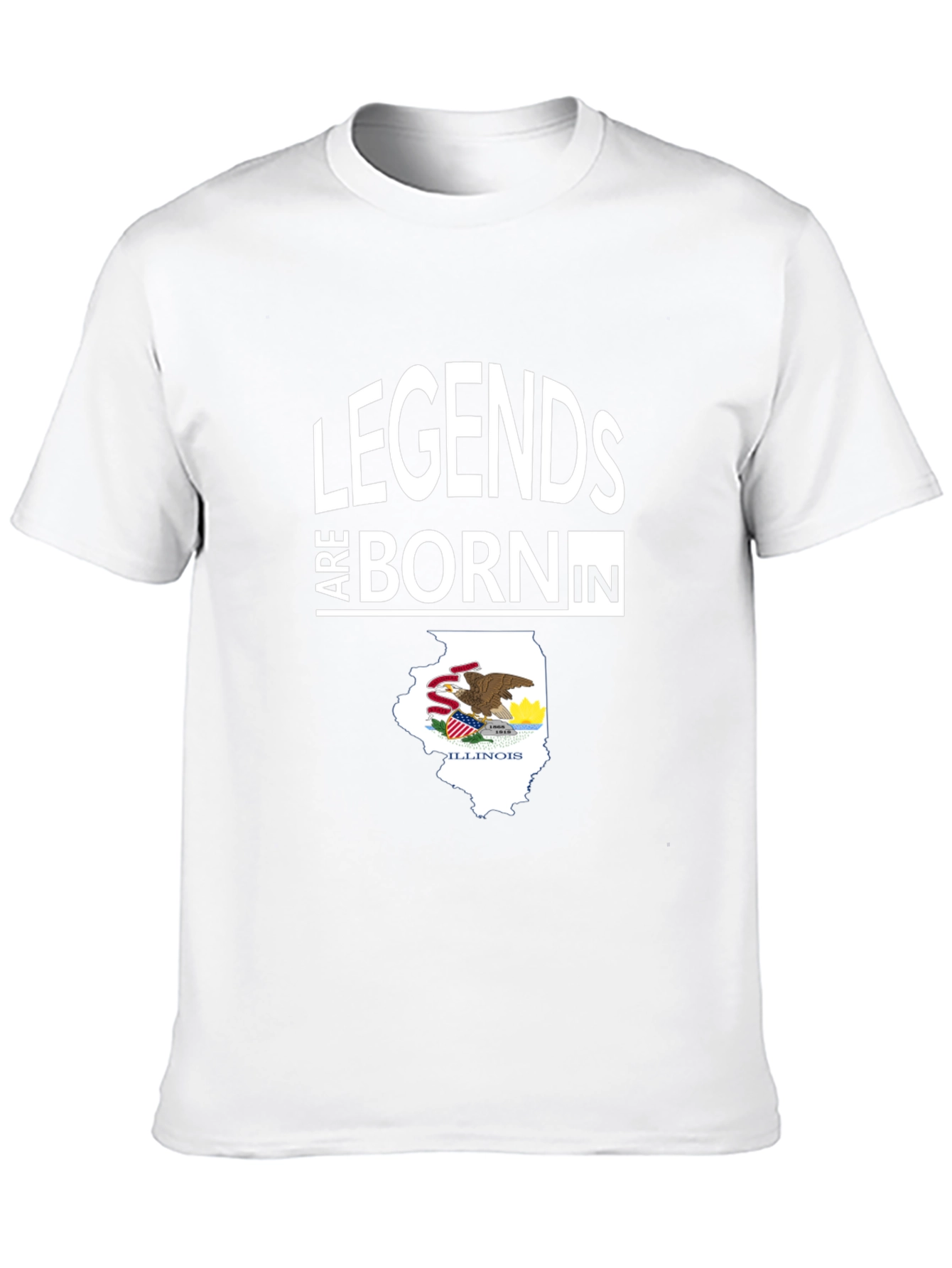 Legends Born in Illinois Black T-Shirt