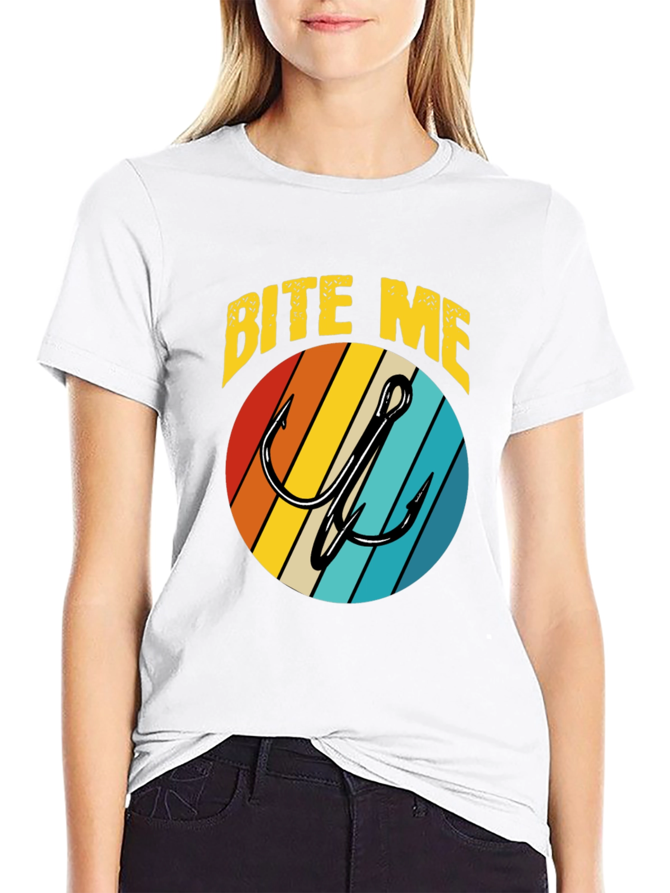 Bite Me Fishing Hook Retro T-Shirt