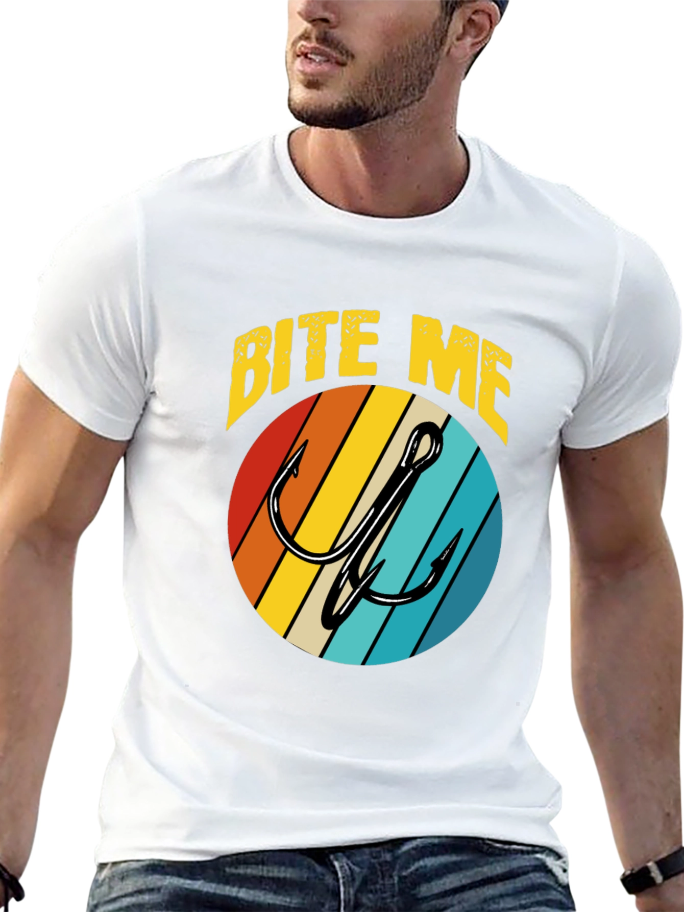 Bite Me Fishing Hook Retro T-Shirt