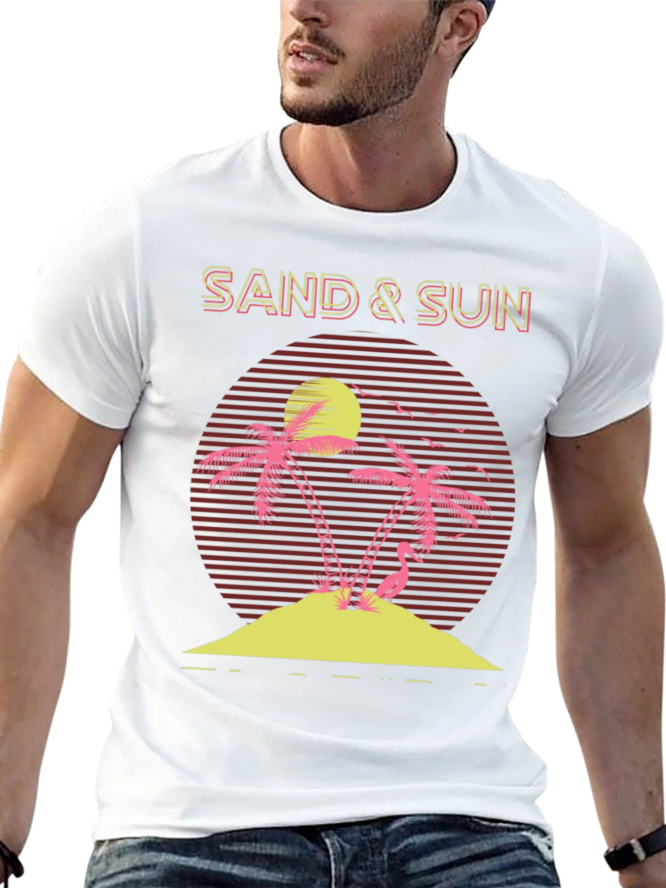 Retro Sand & Sun Graphic Tee - Island Paradise