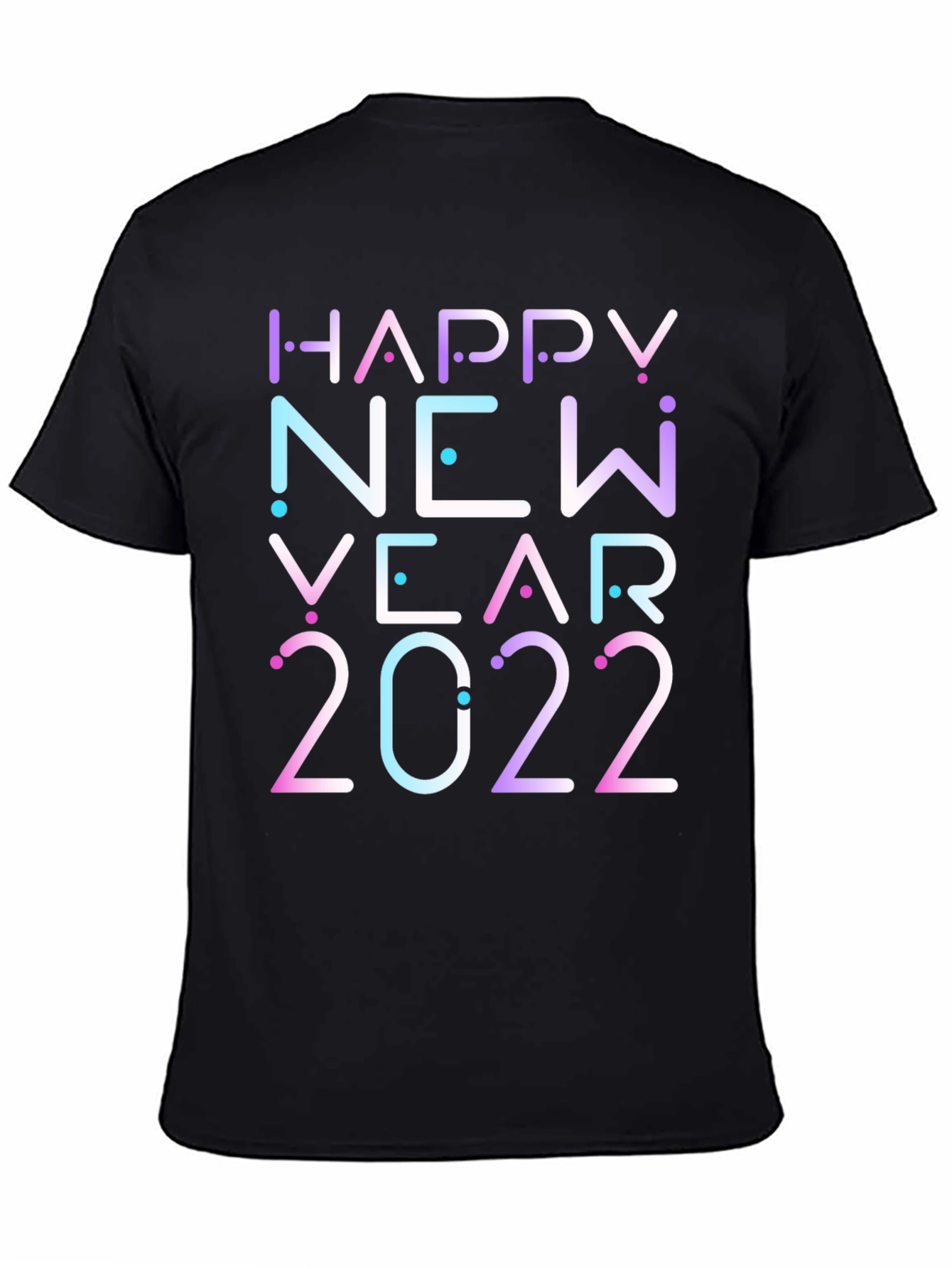 Happy New Year 2022 Graphic Black T-Shirt