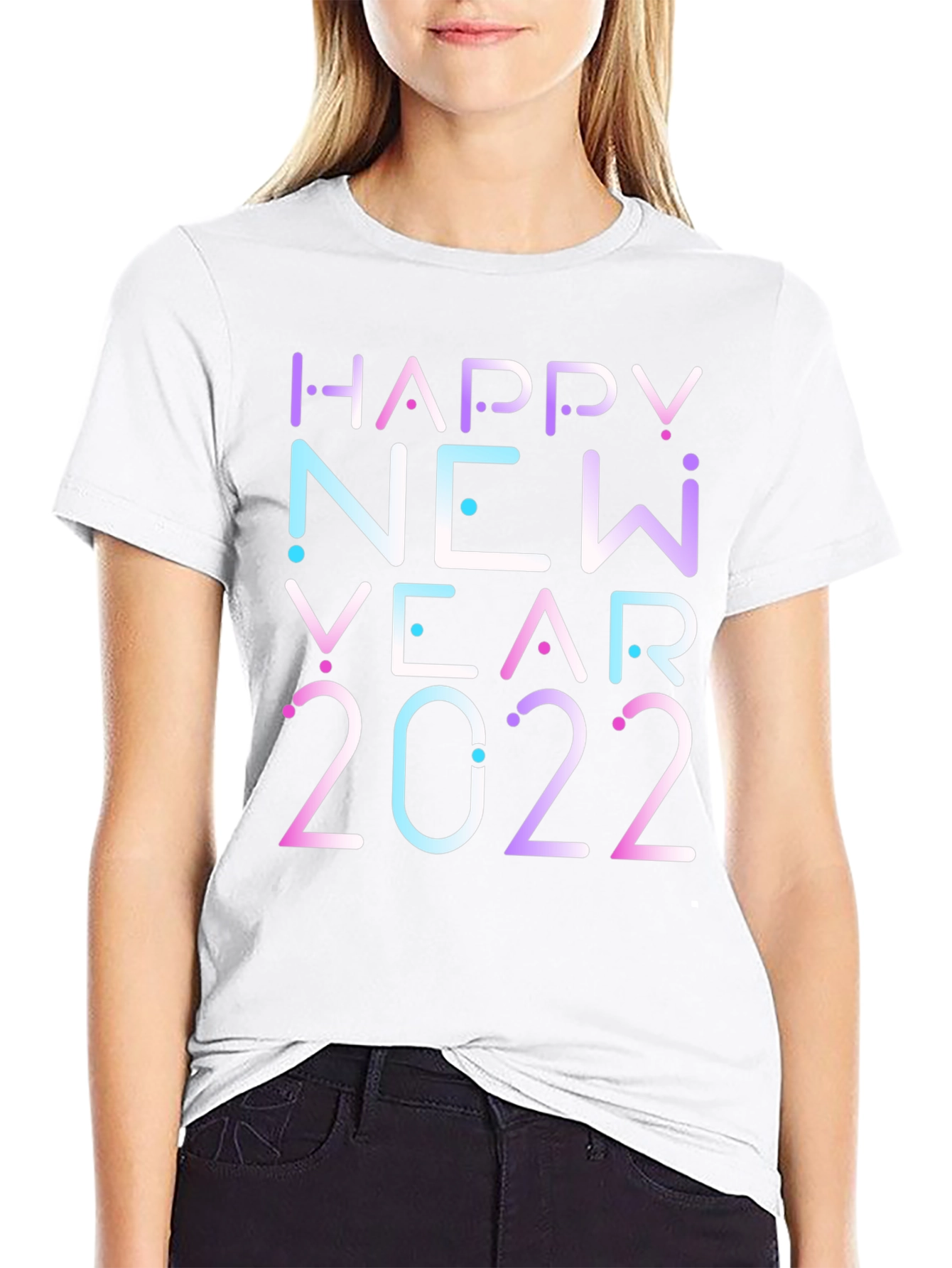 Happy New Year 2022 Graphic Black T-Shirt