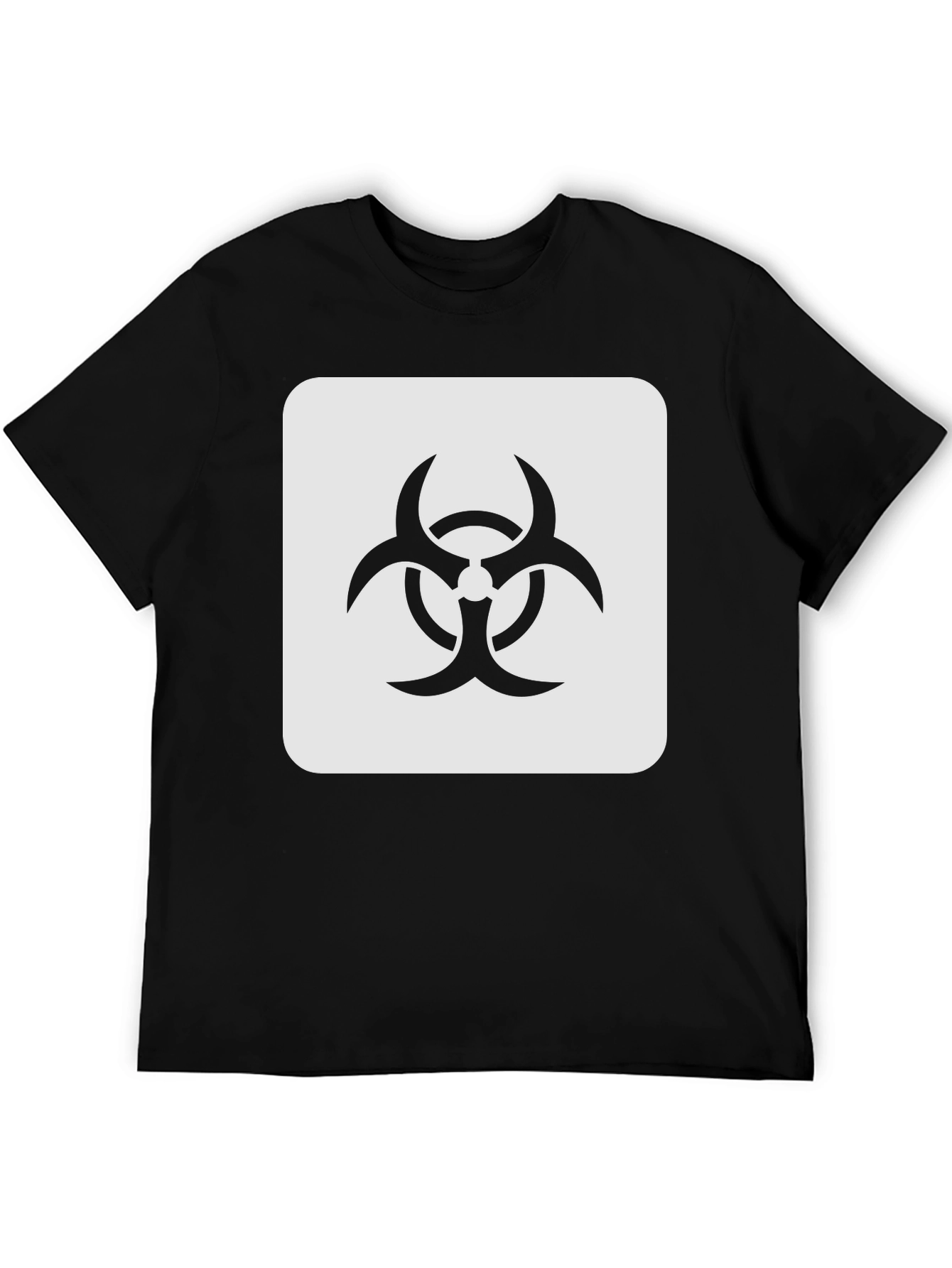 Biohazard Symbol Graphic Tee - Black Cotton Blend T-Shirt
