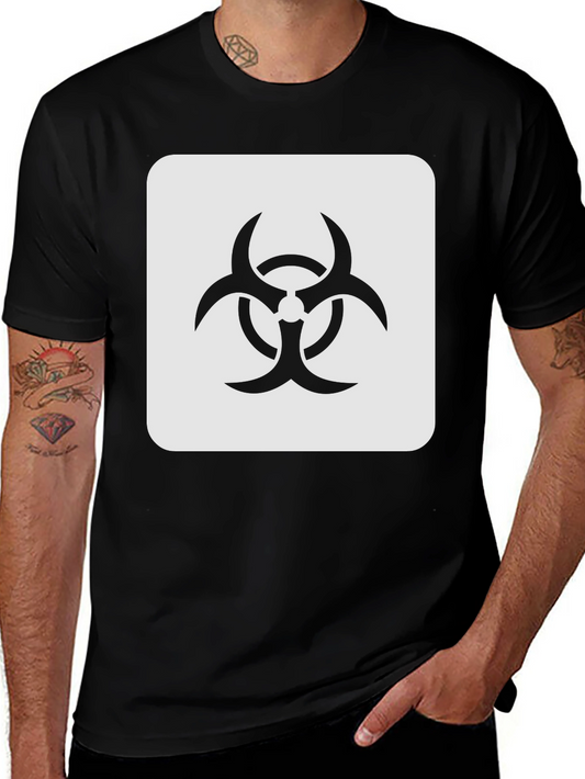 Biohazard Symbol Graphic Tee - Black Cotton Blend T-Shirt