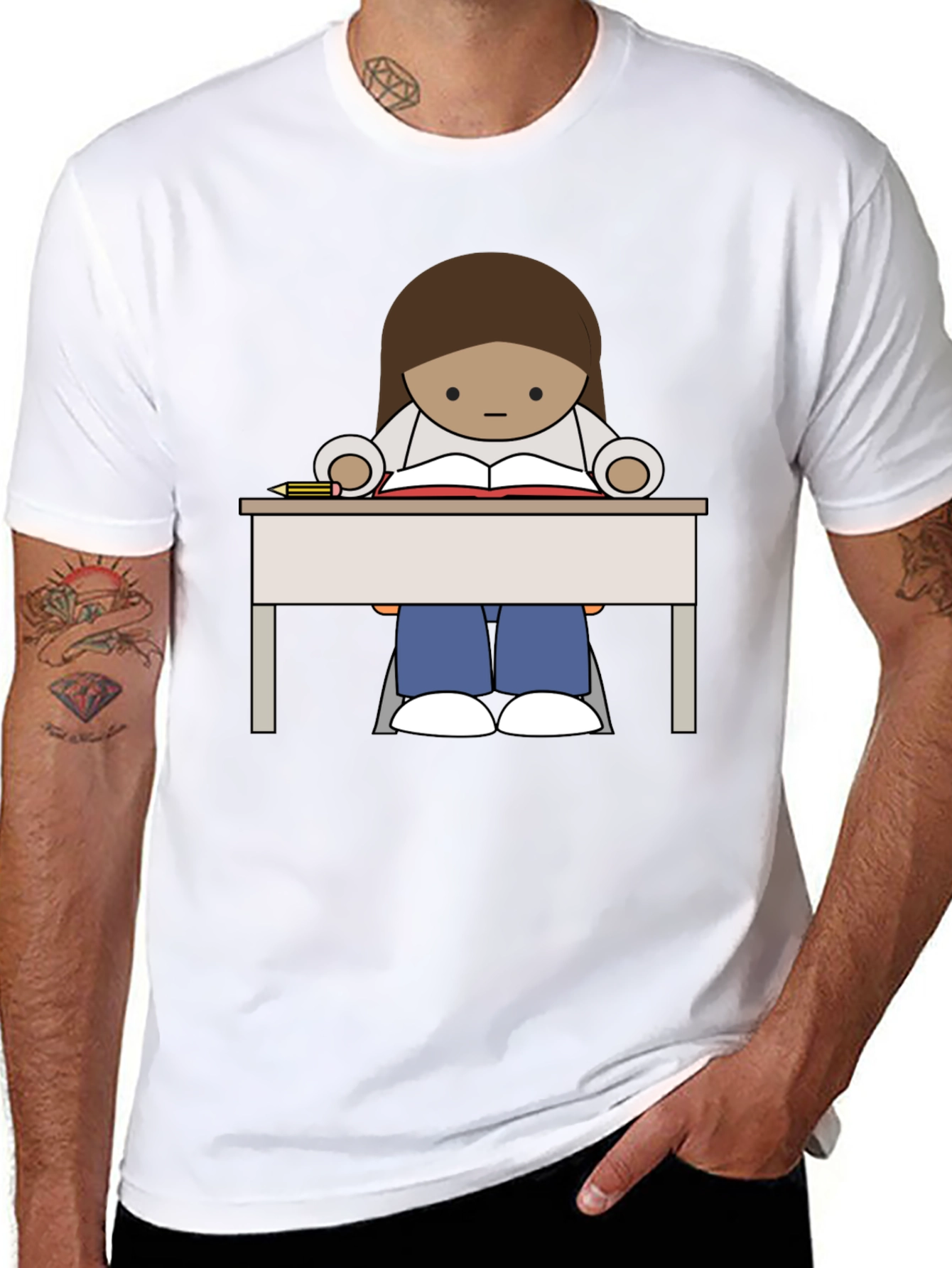 Cartoon Reader T-Shirt - Unisex Graphic Tee