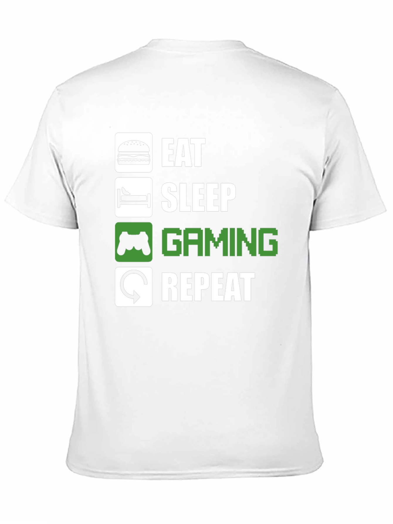 Eat Sleep Gaming Repeat Black Graphic T-Shirt
