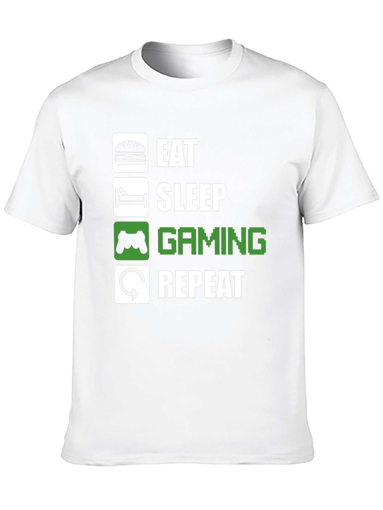 Eat Sleep Gaming Repeat Black Graphic T-Shirt