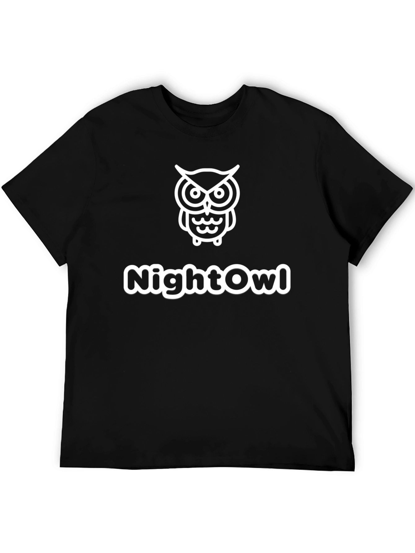 Night Owl Graphic Tee - Soft Black Cotton T-Shirt