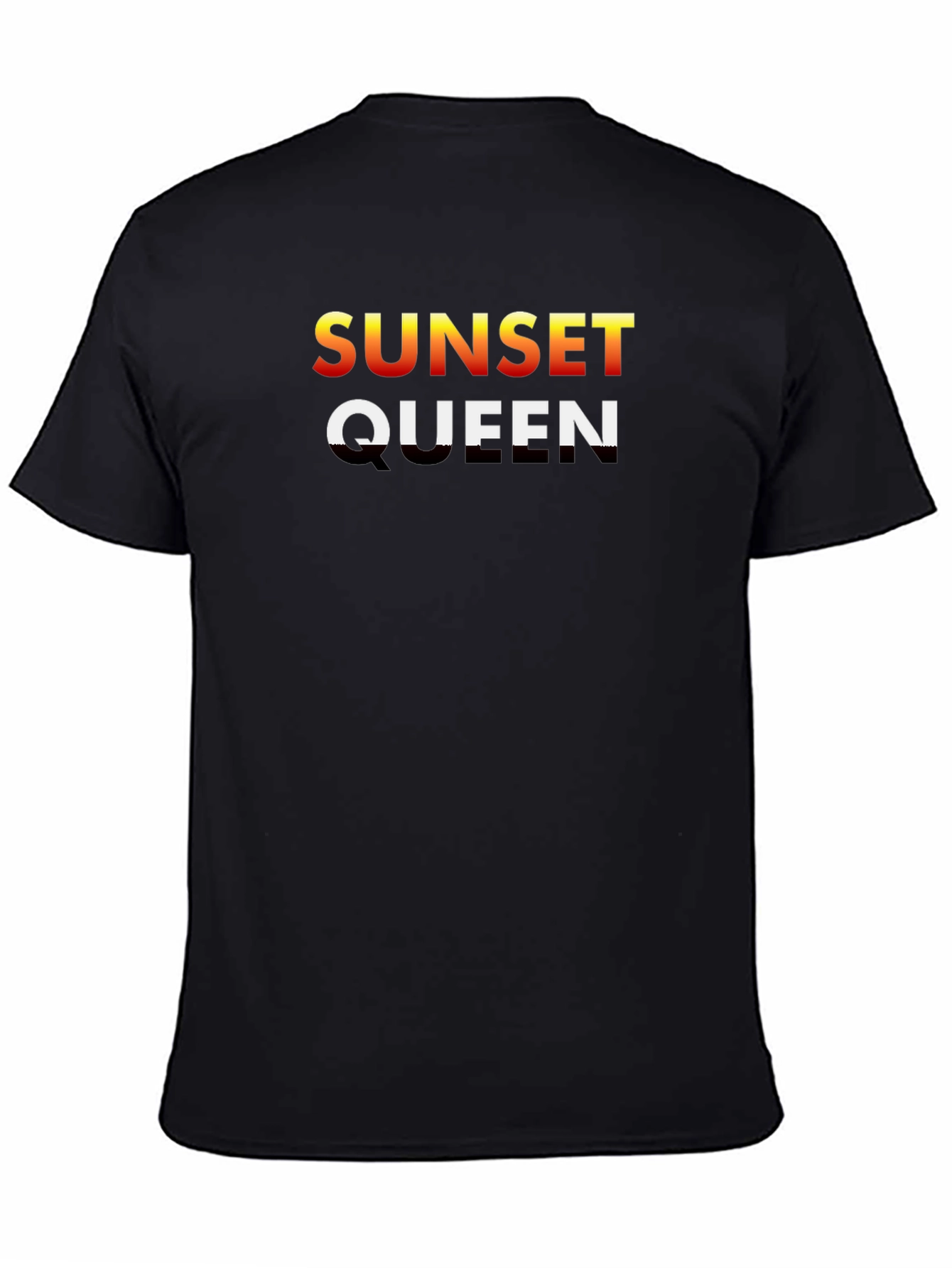 Sunset Queen Graphic Tee - Trendy Unisex Black T-Shirt