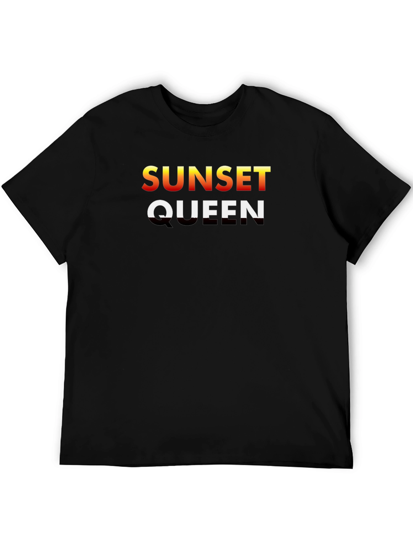 Sunset Queen Graphic Tee - Trendy Unisex Black T-Shirt