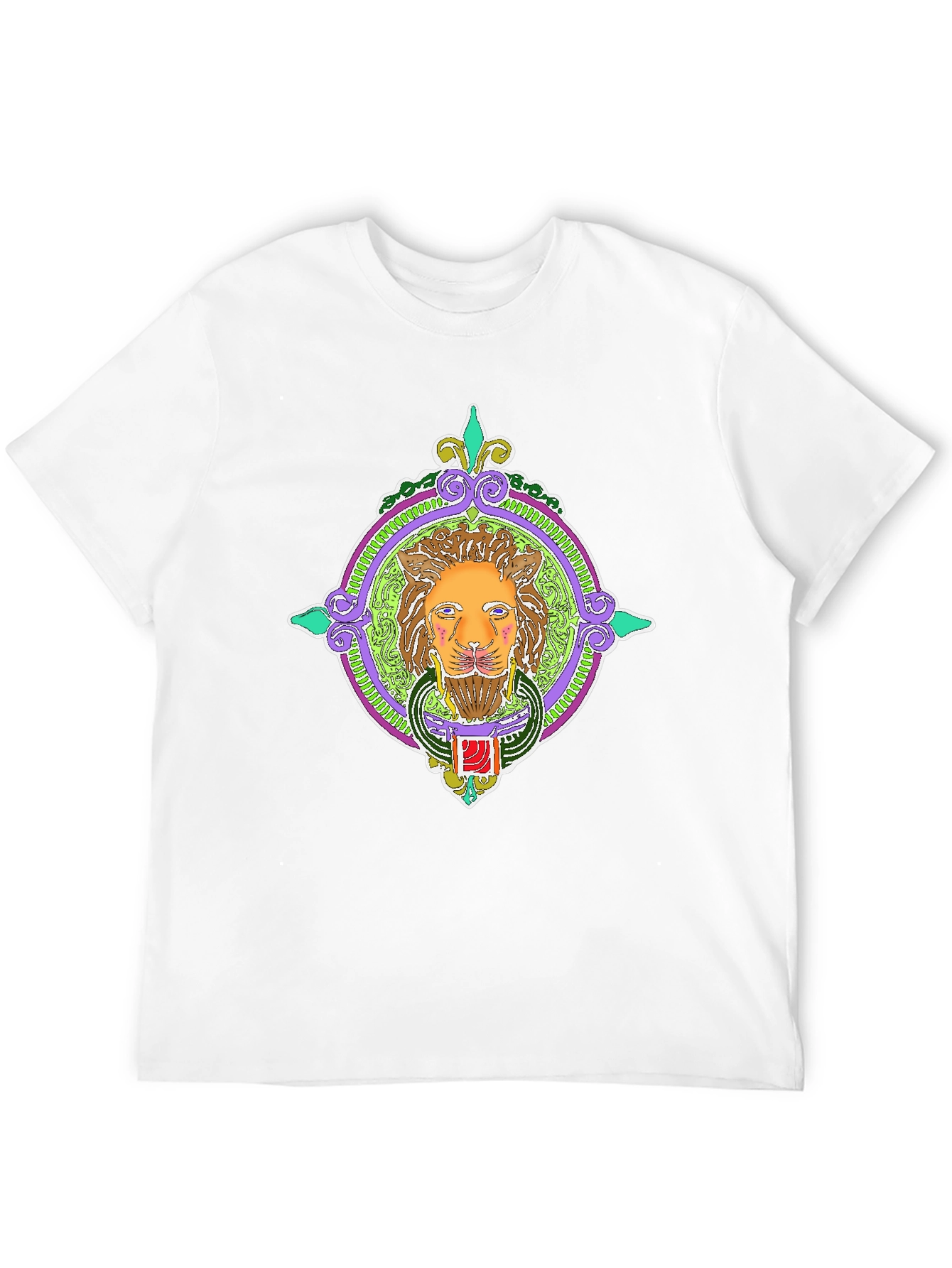 Lion Art Graphic Tee - Unique Design Black T-Shirt