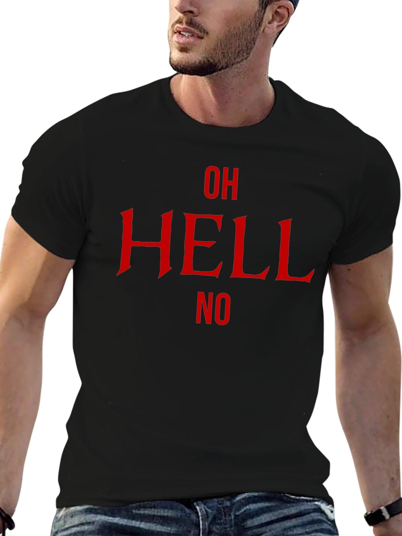 Oh Hell No Graphic T-Shirt - Bold Red Design