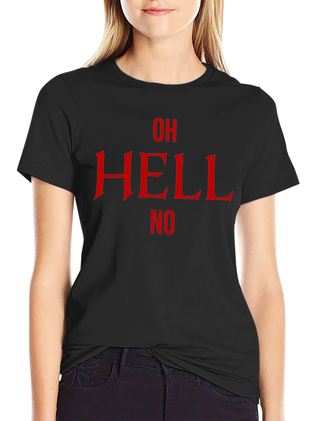 Oh Hell No Graphic T-Shirt - Bold Red Design