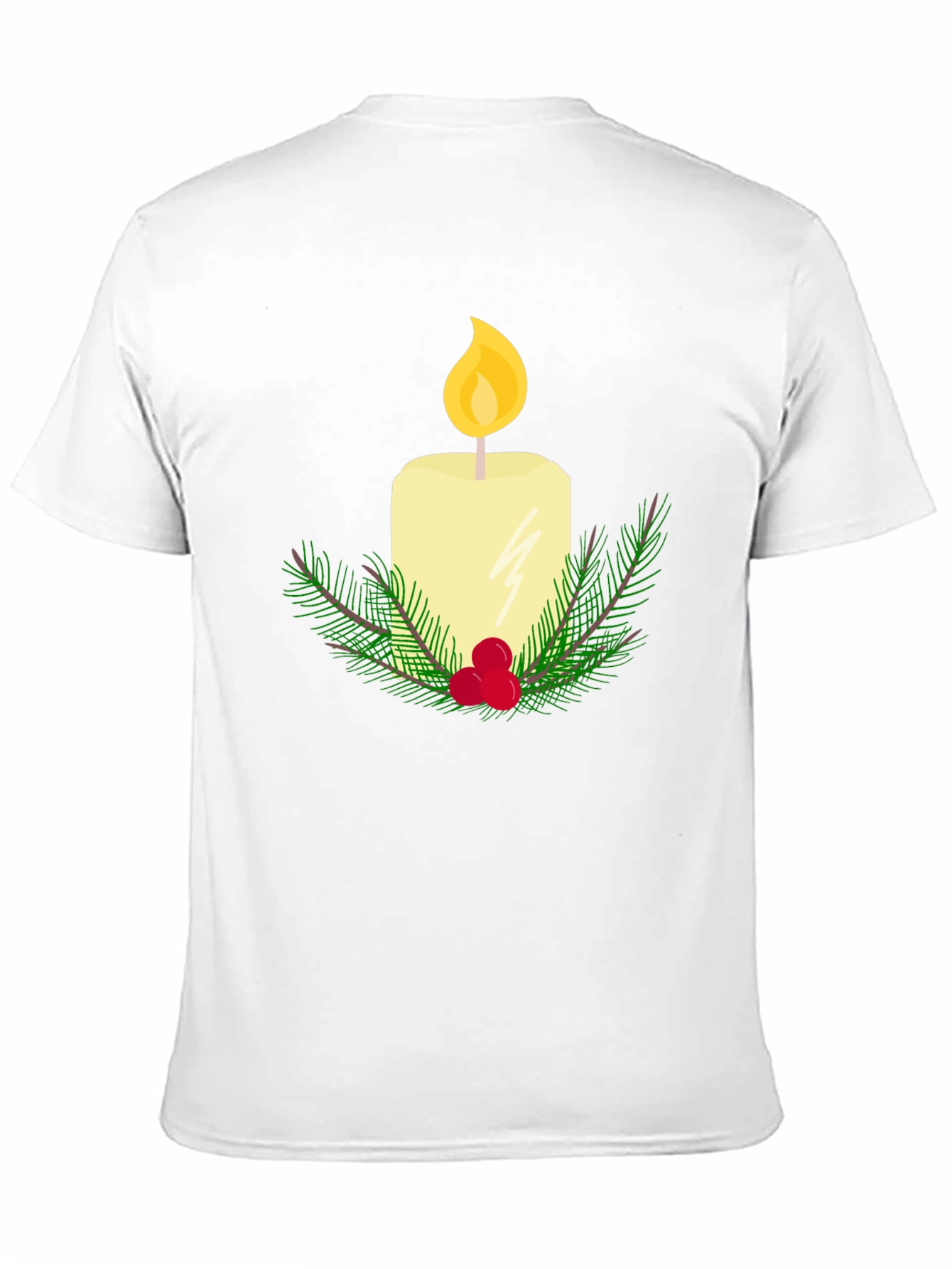 Festive Candle Graphic T-Shirt - Holiday Cheer
