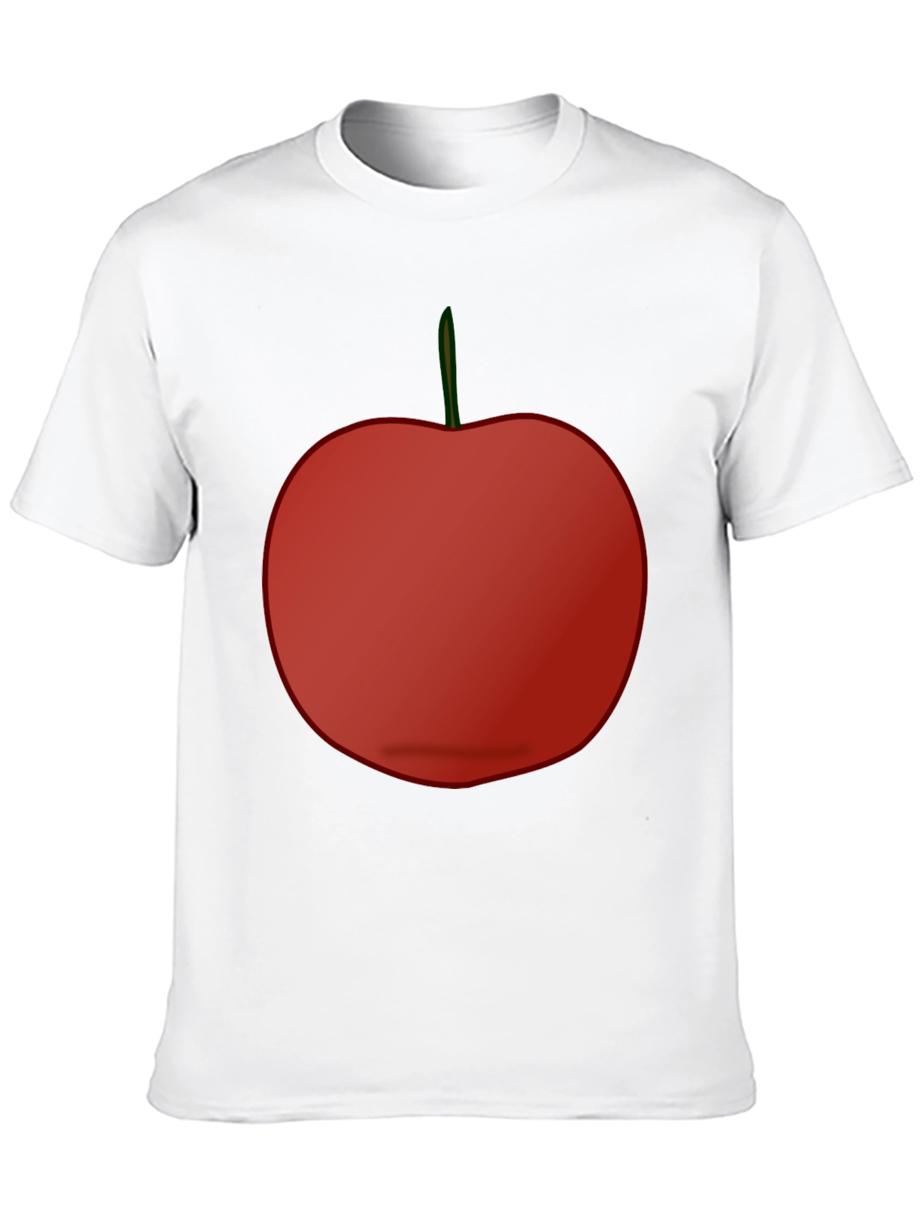 Red Apple Graphic Tee - Casual Black T-Shirt