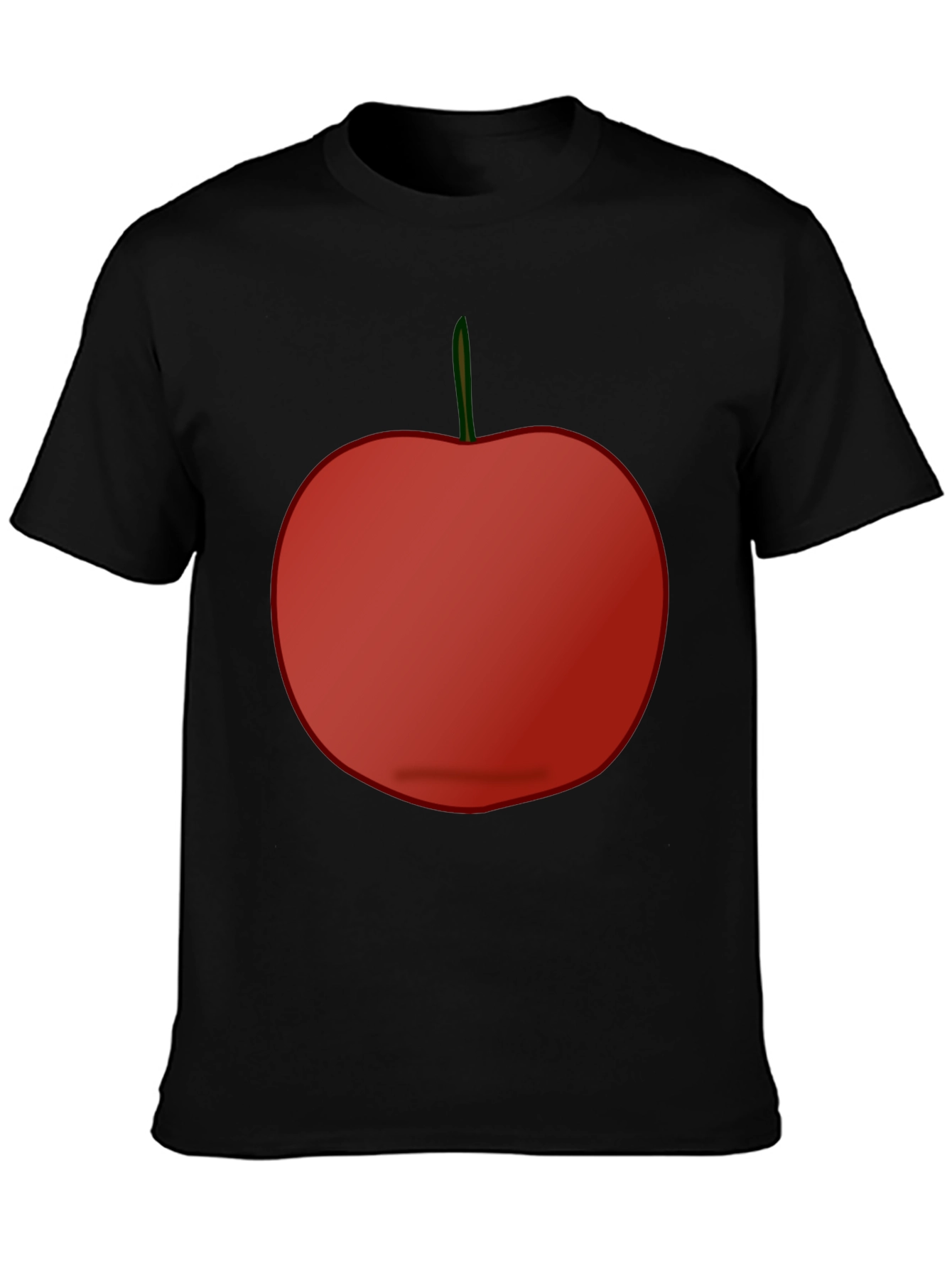 Red Apple Graphic Tee - Casual Black T-Shirt