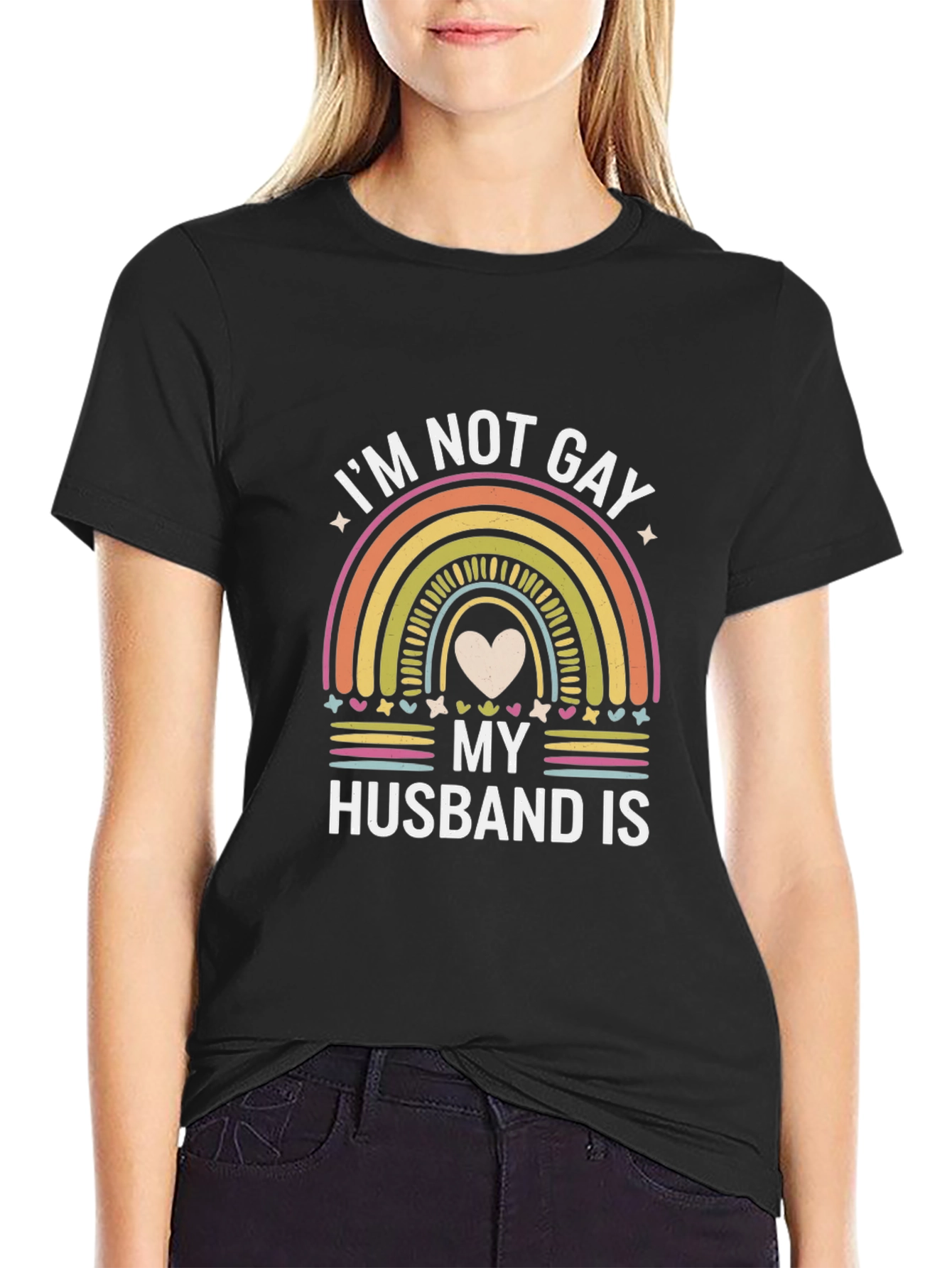 Im Not Gay My Husband Is Rainbow Pride T-Shirt