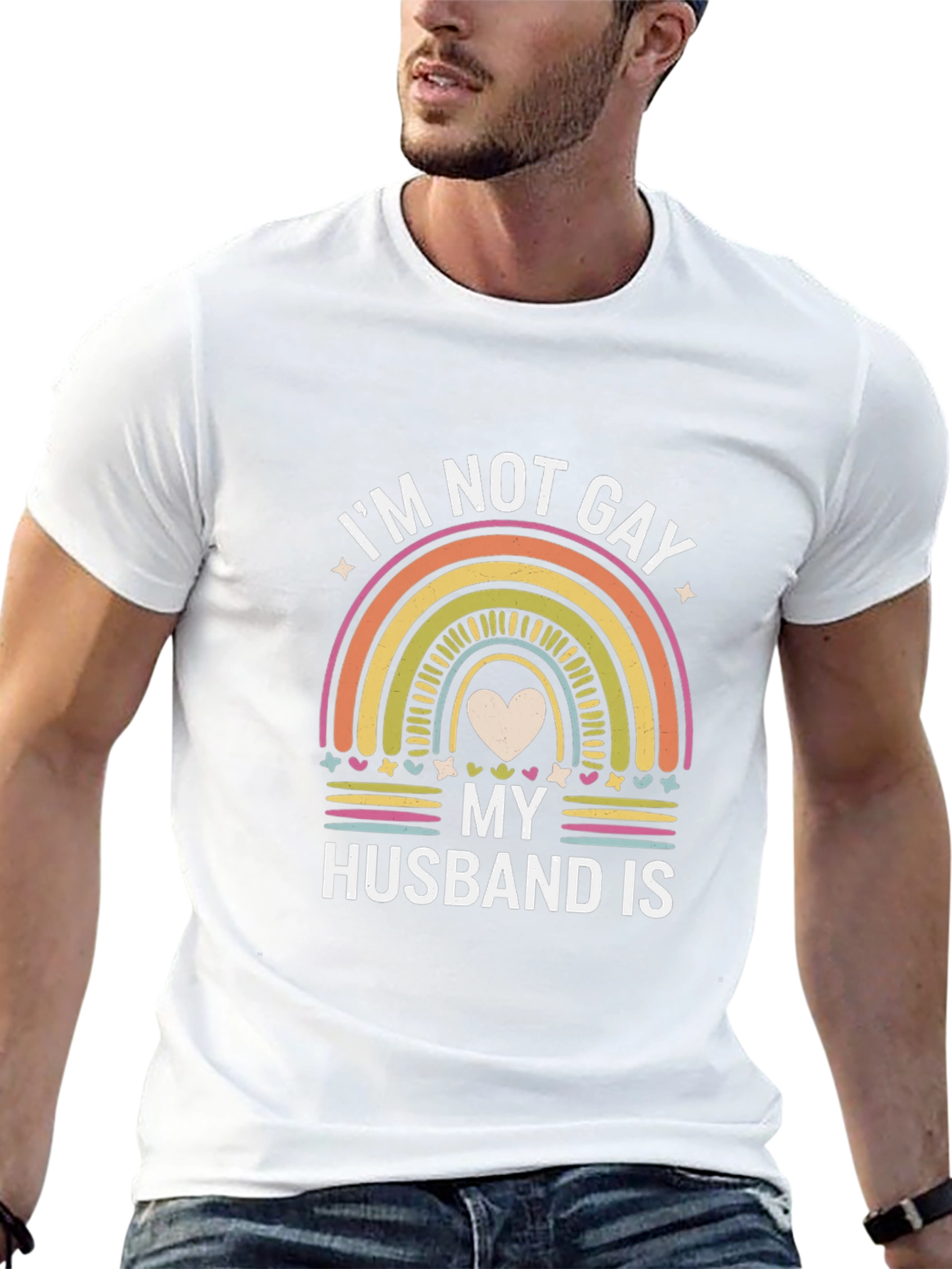 Im Not Gay My Husband Is Rainbow Pride T-Shirt