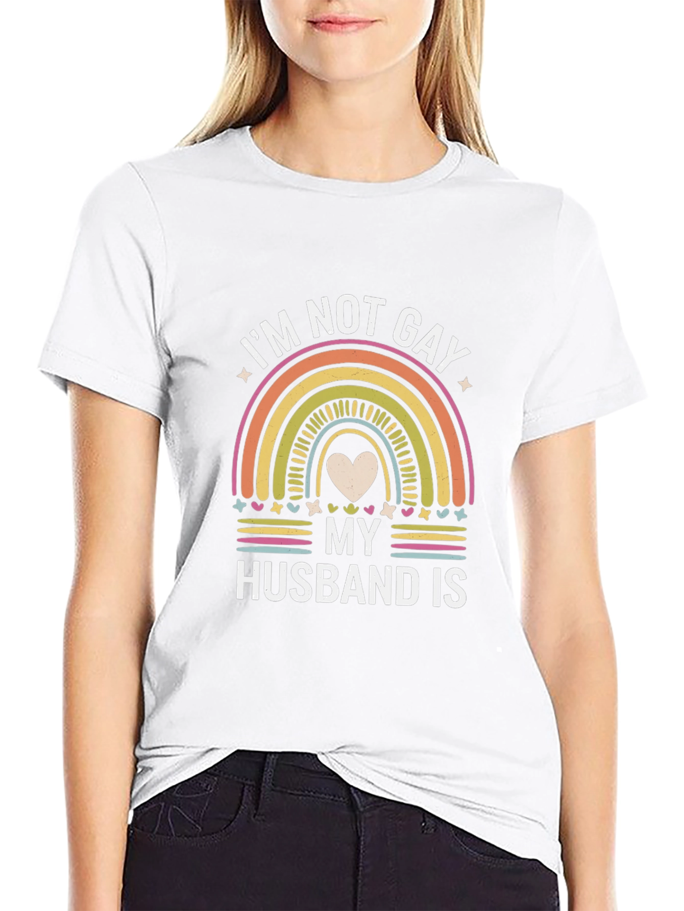 Im Not Gay My Husband Is Rainbow Pride T-Shirt