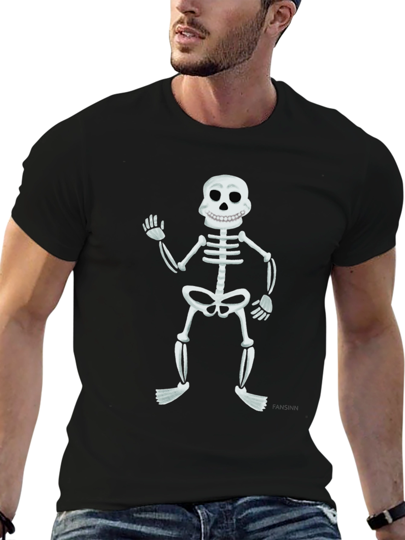 Skeleton Graphic Tee - Mens Black Short Sleeve