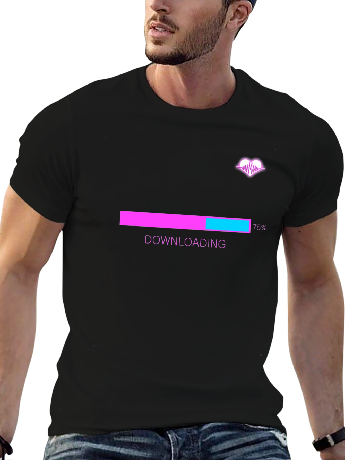 Downloading Love Black T-Shirt