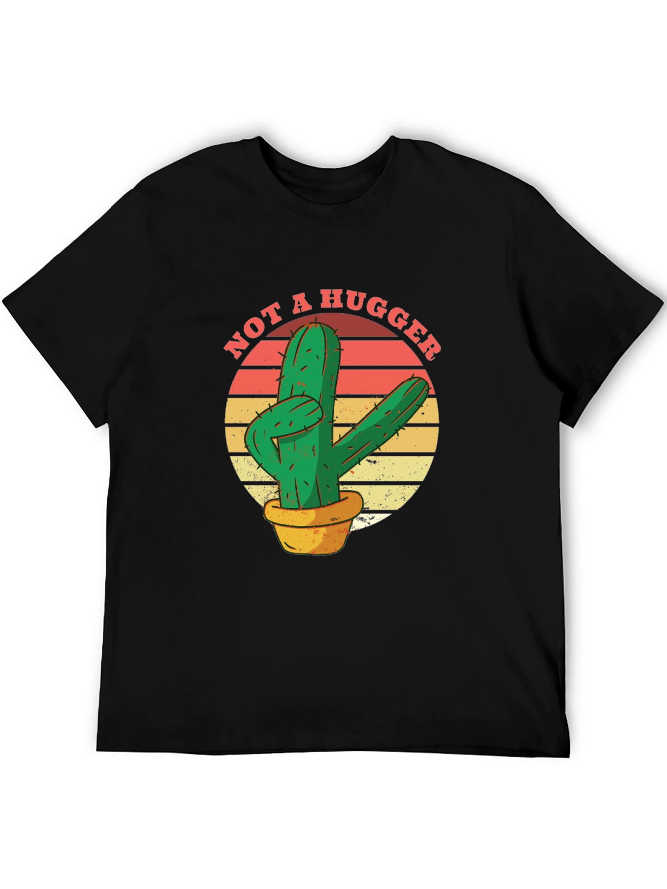 Not A Hugger Cactus Graphic T-Shirt