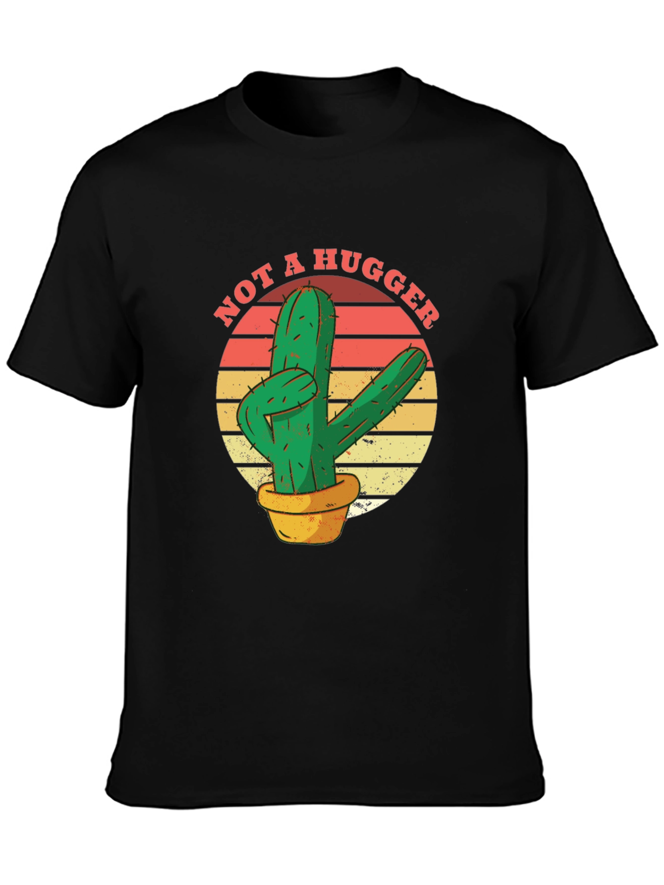 Not A Hugger Cactus Graphic T-Shirt